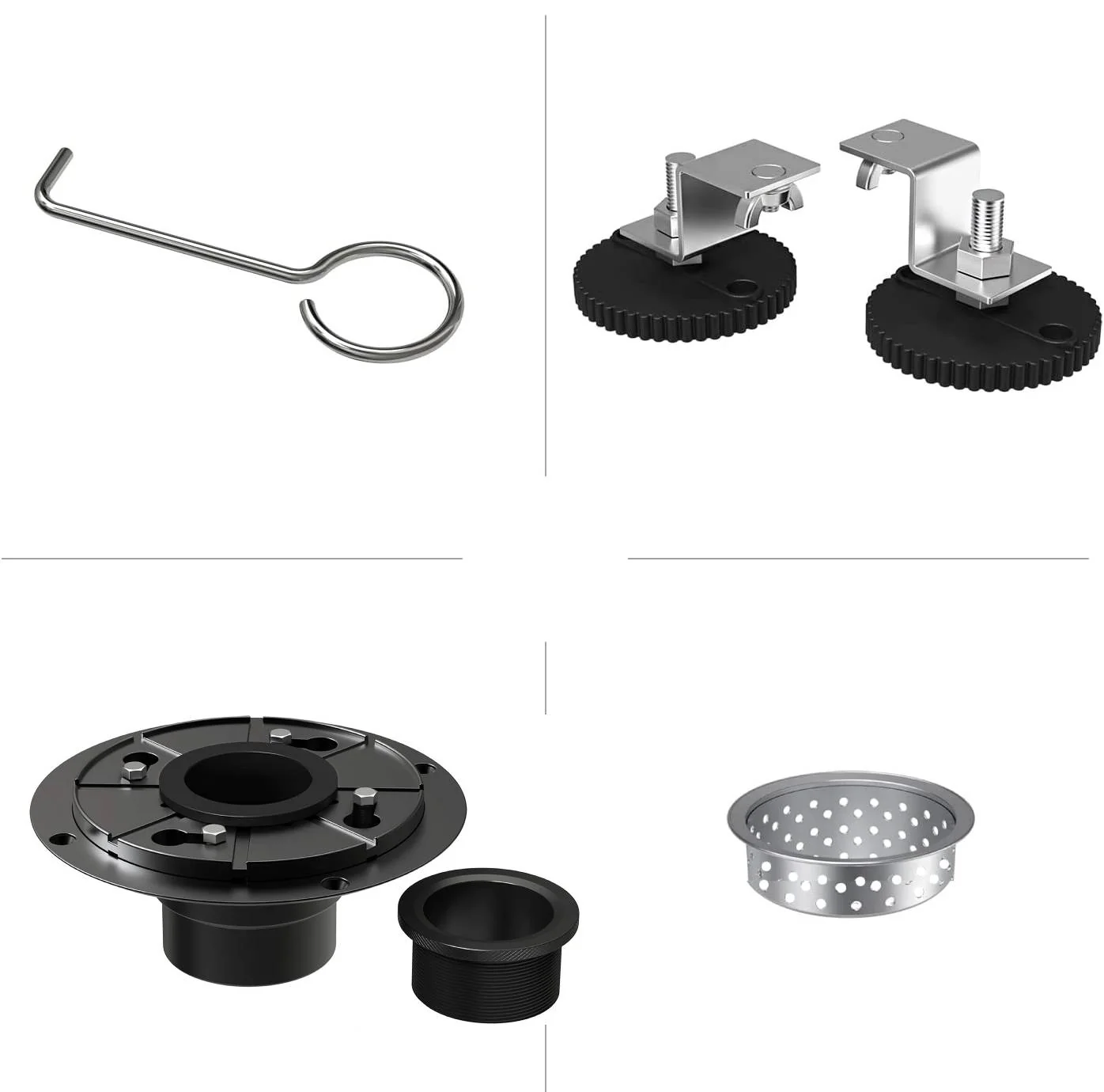 Brushed nickel Linear shower drain stainless steel material 24 inch with tile insert 2-in-1 cover with hair strainer and adjustment feet - Image 3