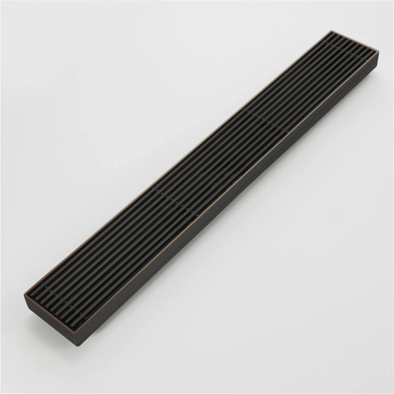 Oil Rubber Bronze Linear shower drain stainless steel material 24 inch with tile insert 2-in-1 cover with hair strainer and adjustment feet - Image 4