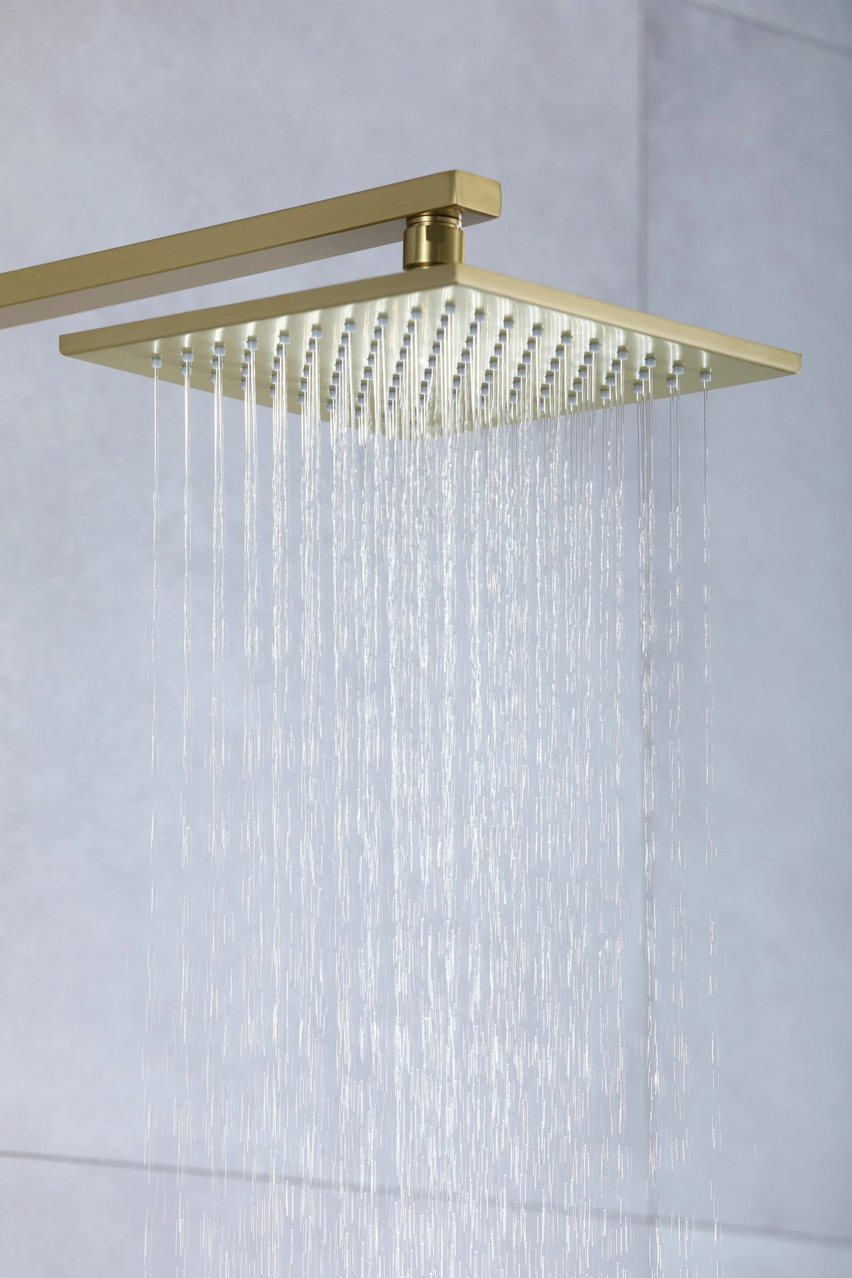 Luxurious Brushed Gold Or Matte black Wall-Mounted Thermostatic Rain Exposed Shower Set with Tub Spout - Image 6