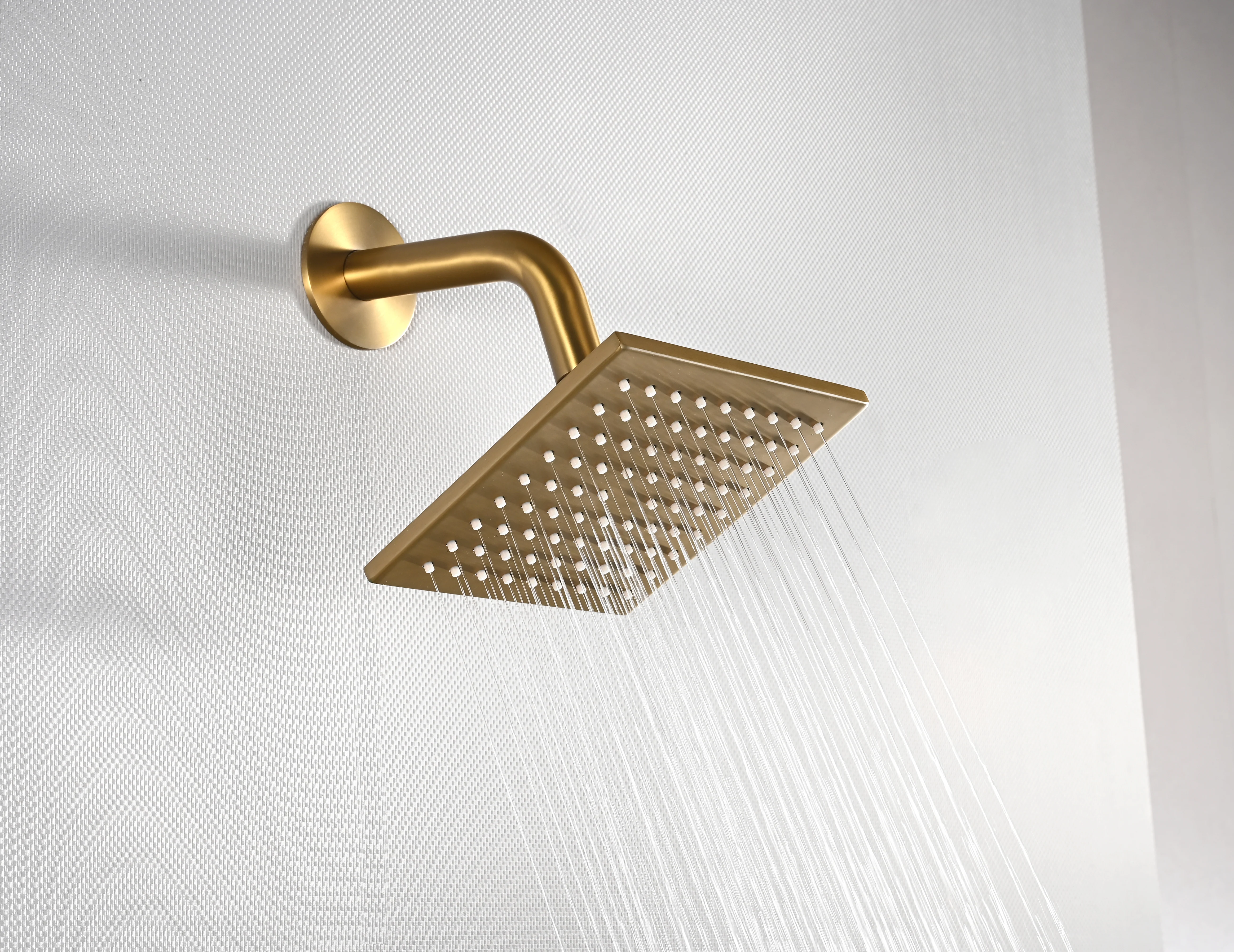 Brushed Gold High Pressure Rainfall Shower Head with 3-Way Thermostatic Shower Faucet - Simultaneous and Independent Functionality - Image 14