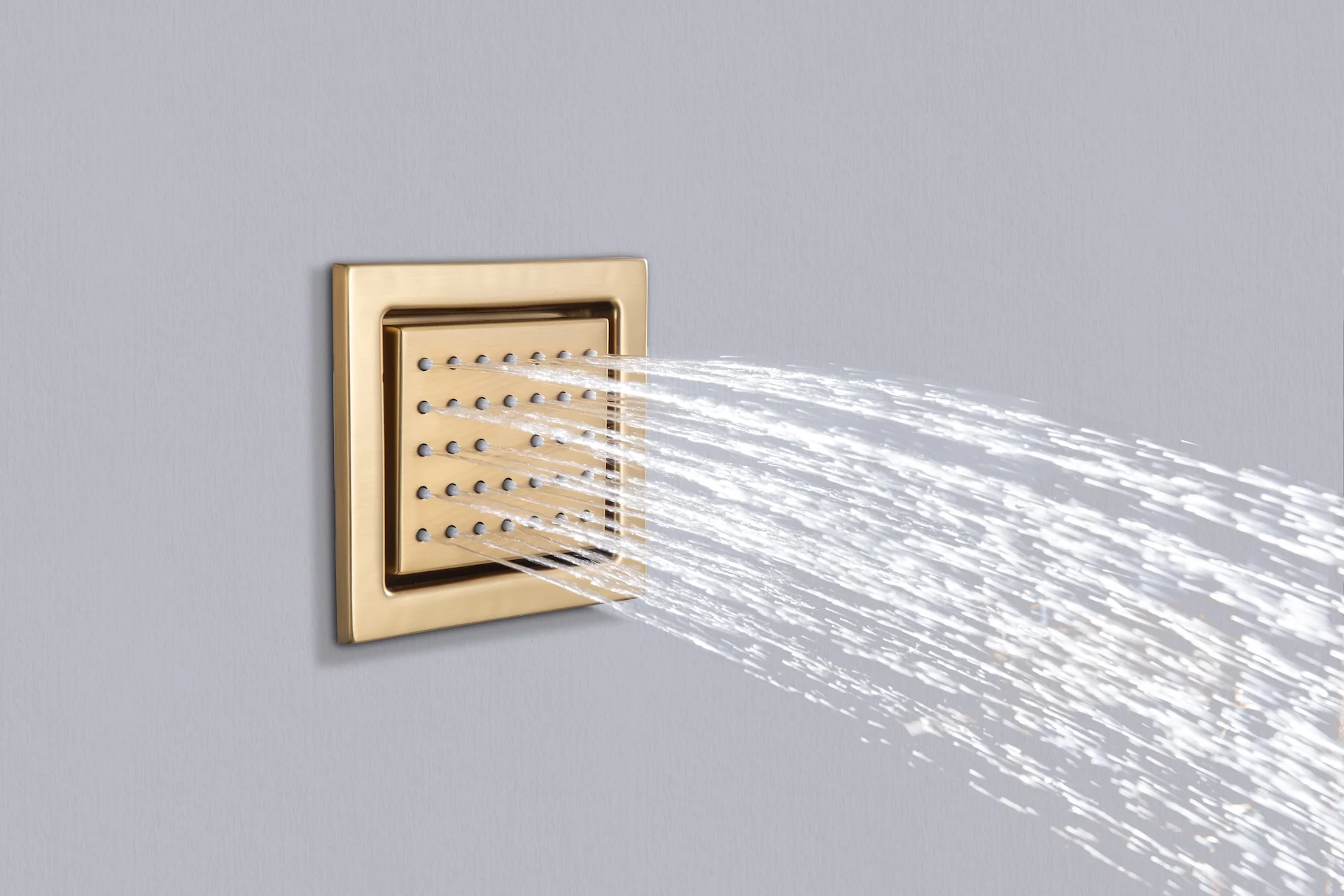 24 inch flush mount rainfall waterfall shower head 6 way thermostatic shower faucet with handle wand and Body Jet and dual regular headss - Image 6