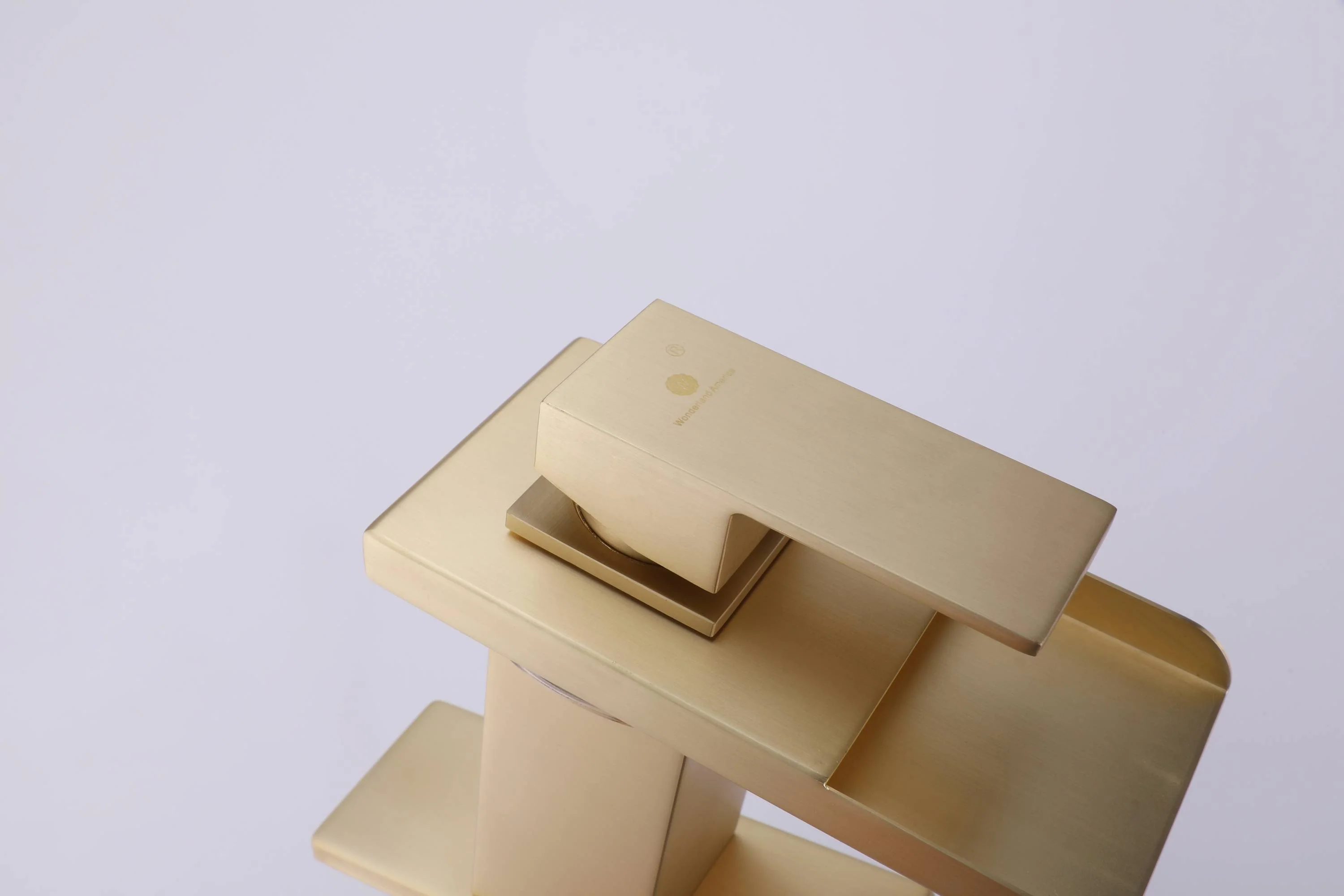 Brushed Gold Single Handle Single Hole 3 LED Light Mixer Widespread Waterfall bathroom sink Faucet with drain - Image 7