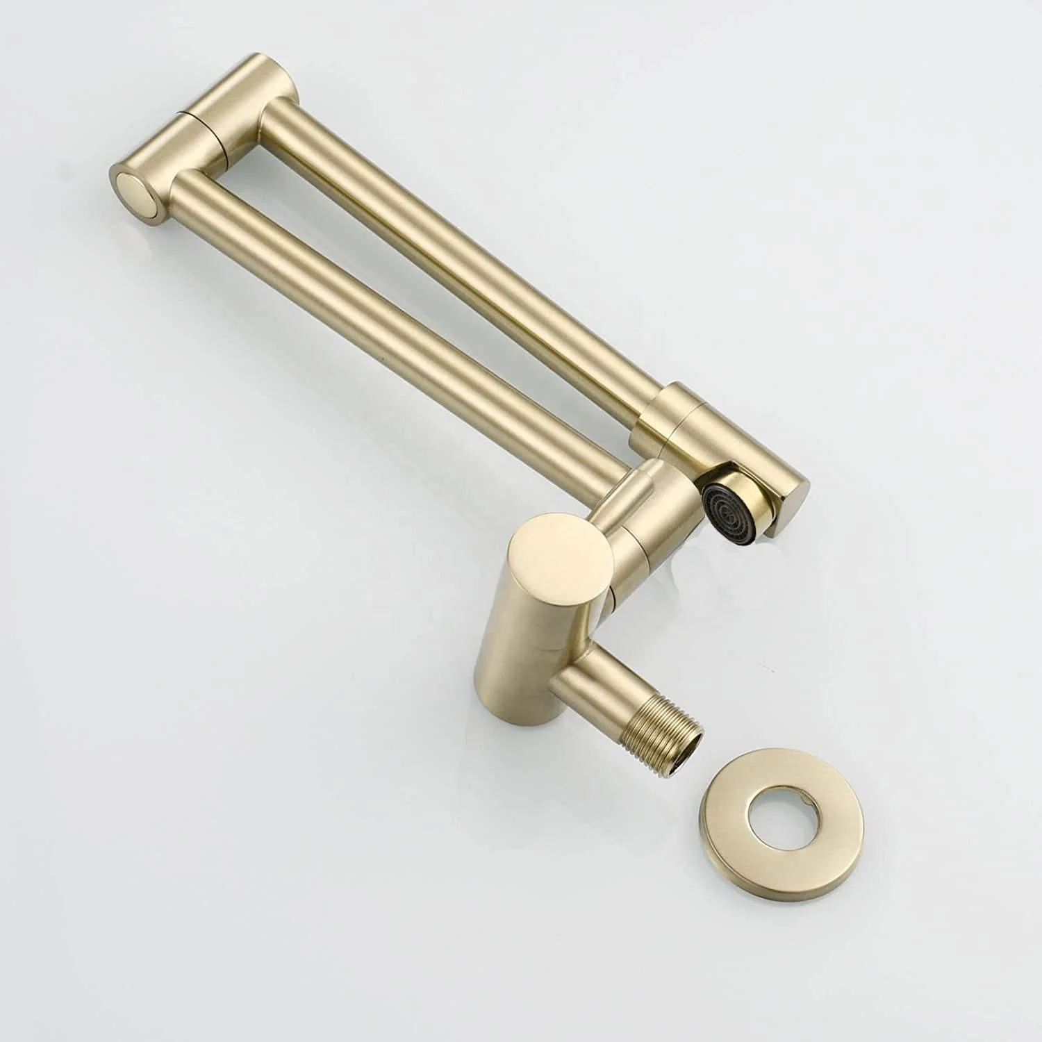 Brushed gold wall mount pot filler faucet solid brass folding kitchen faucet single hole two handls - Image 3