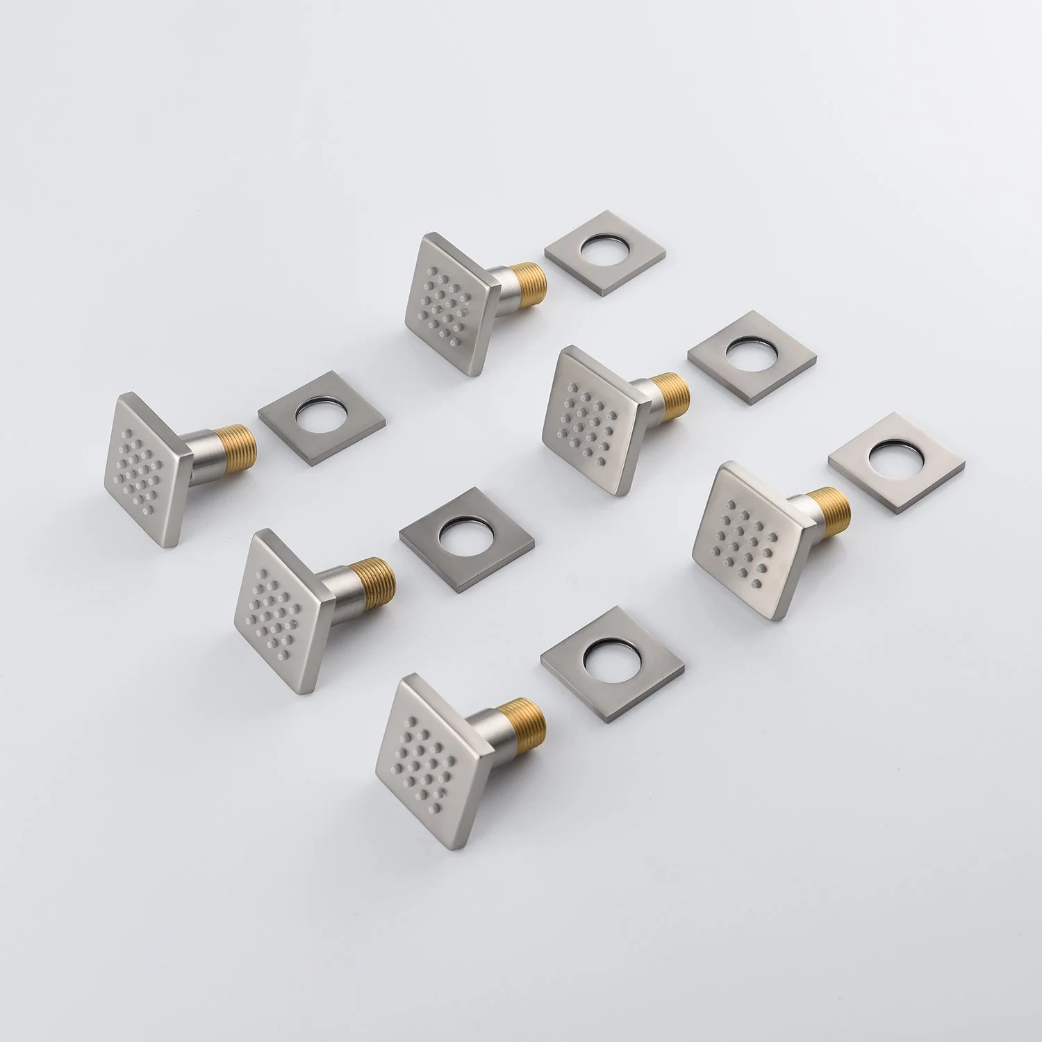 Brushed Nickel 12'' or 16'' Wall-Mounted Rain Shower System with 6 Body Jets and 3-Way Thermostatic Valve: Simultaneous and Independent Functionality - Image 3