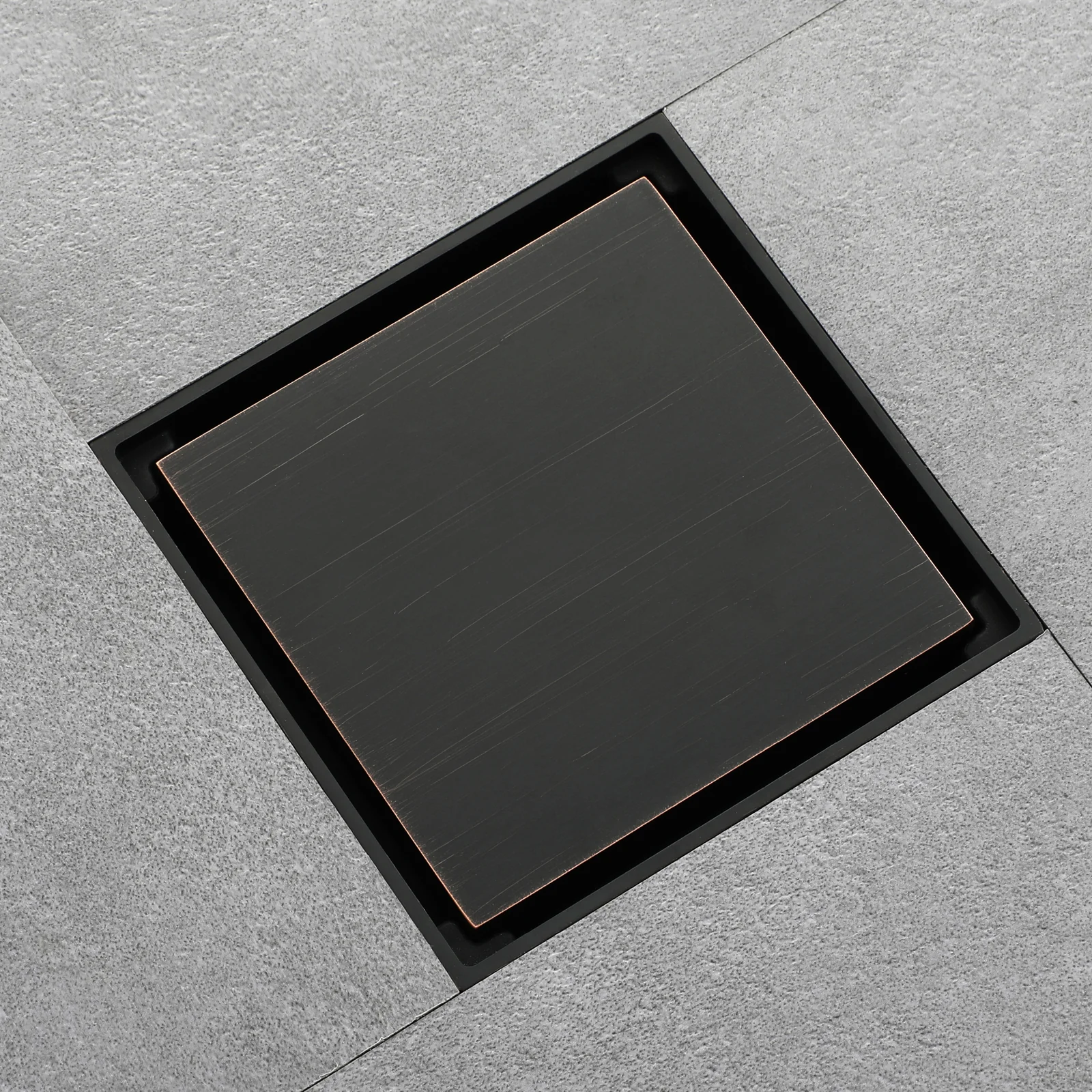 Oil rubbered bronze brass shower drain 4 inch square with ABS base - Image 2