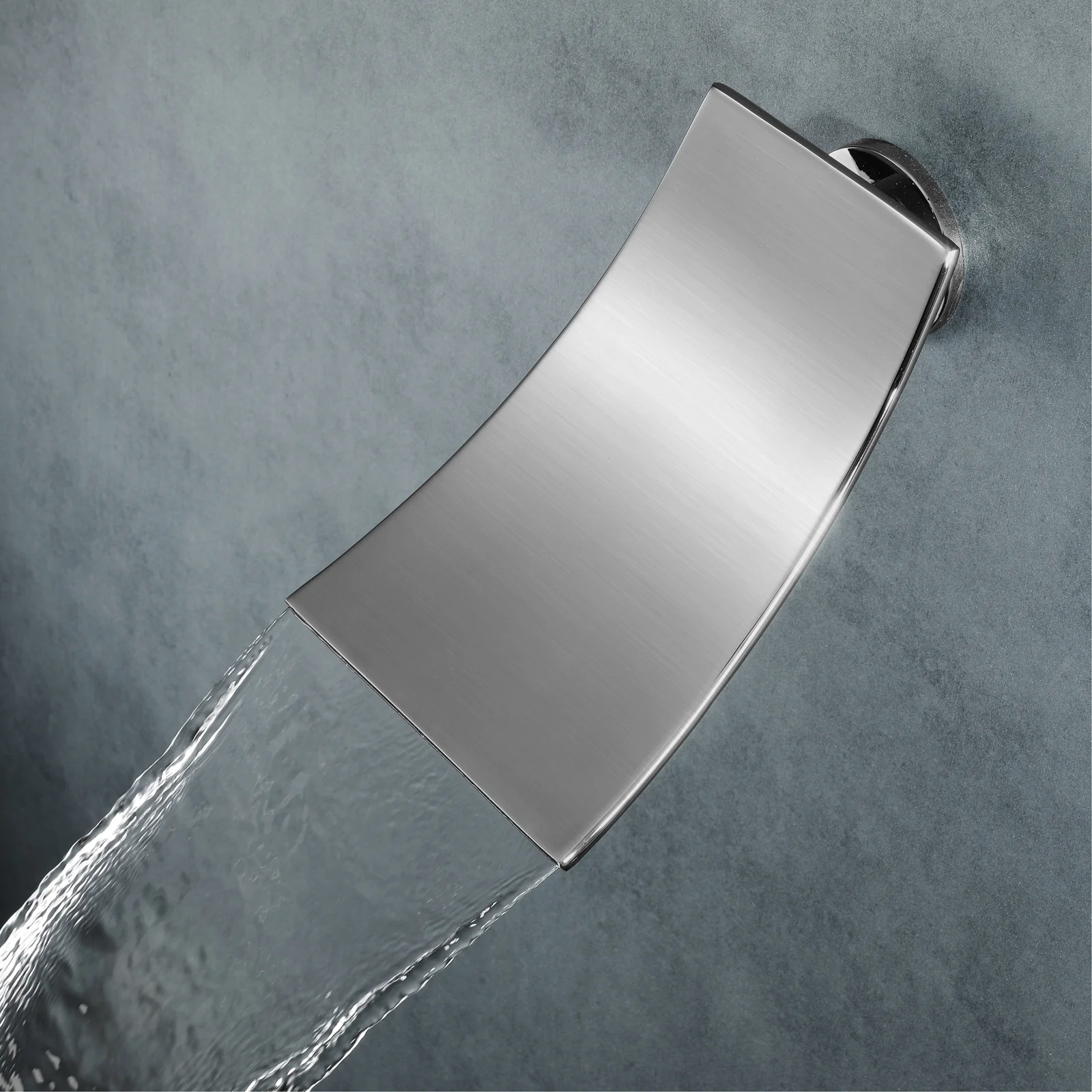 Brushed Nickel 4-Way Thermostatic Shower Faucet: Flush Mount with Waterfall Tub Spout, 12-Inch LED Light Shower Head with 64 Colors and Bluetooth Music - Image 9