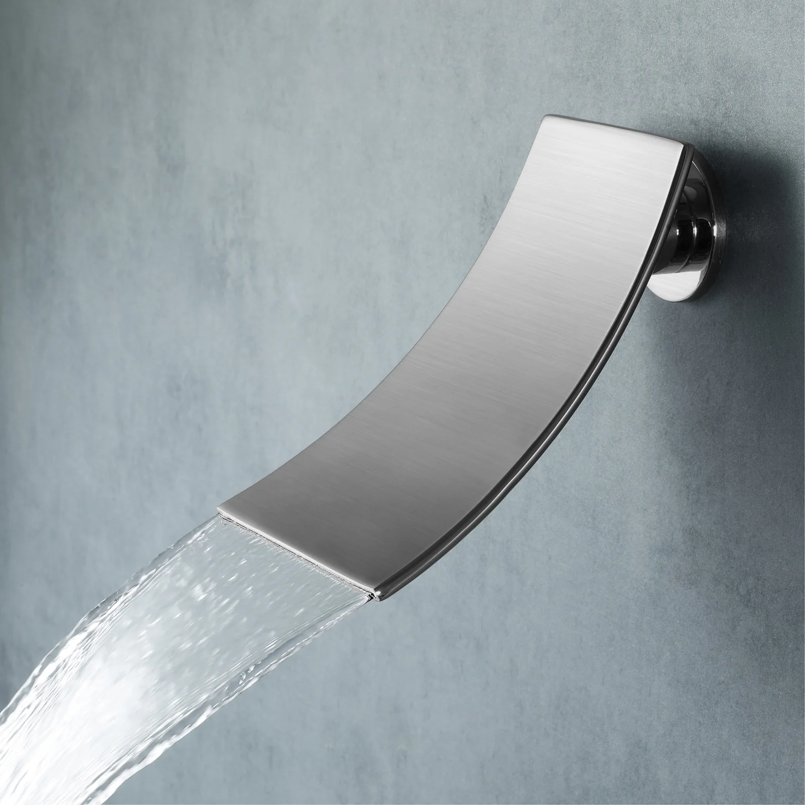 Brushed Nickel 4-Way Thermostatic Shower Faucet: Flush Mount with Waterfall Tub Spout, 12-Inch LED Light Shower Head with 64 Colors and Bluetooth Music - Image 10