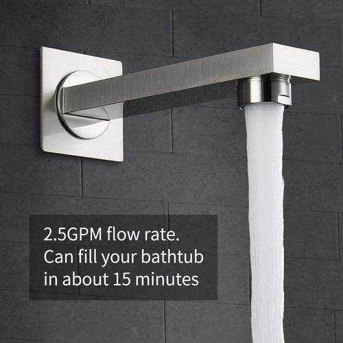 Brushed Nickel Ceiling Mount 3-Way Thermostatic Shower Valve System with Tub Spout - Image 4