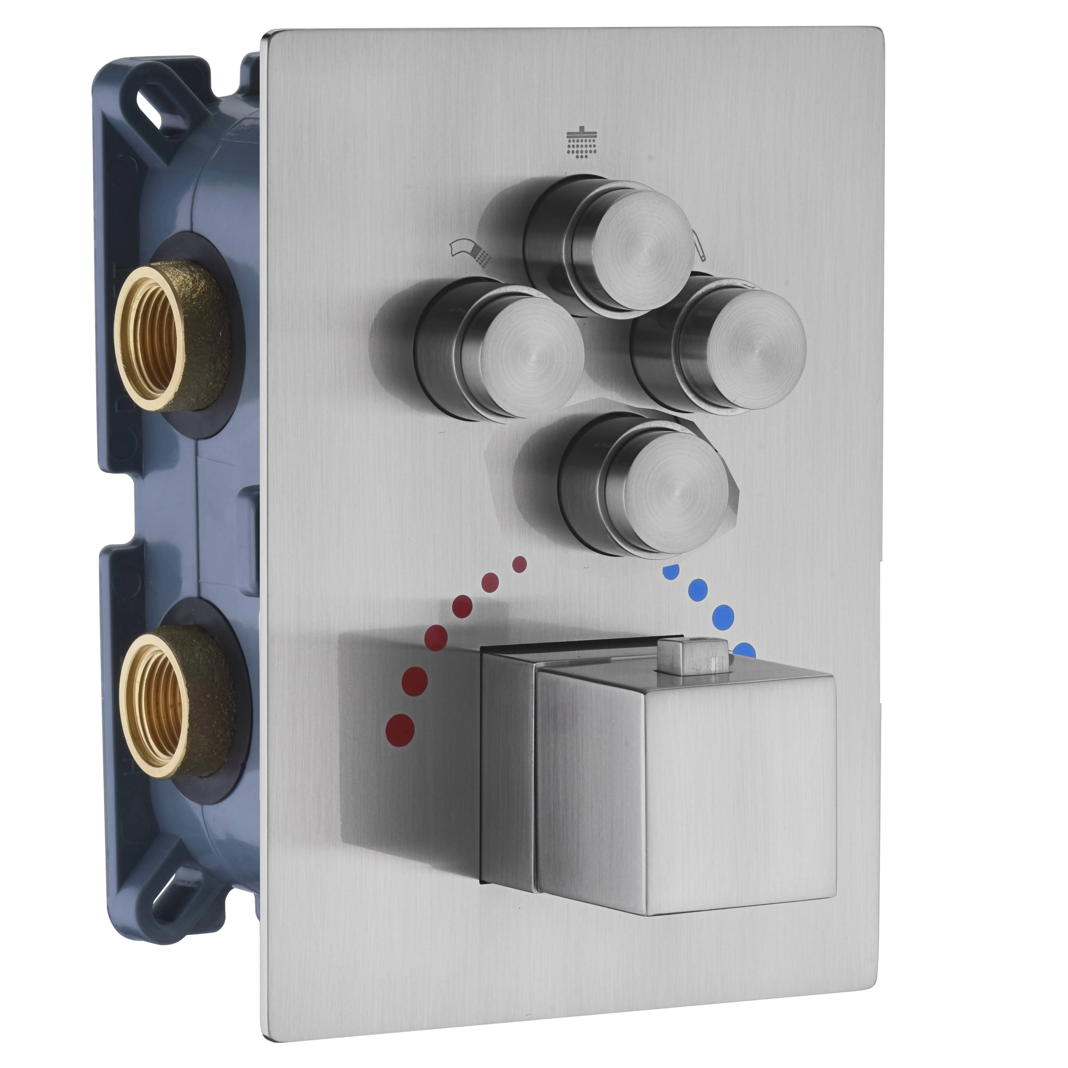 22'' Brushed Nickel Thermostatic Shower System: Waterfall, Rainfall, Body Jet Spray - Image 8