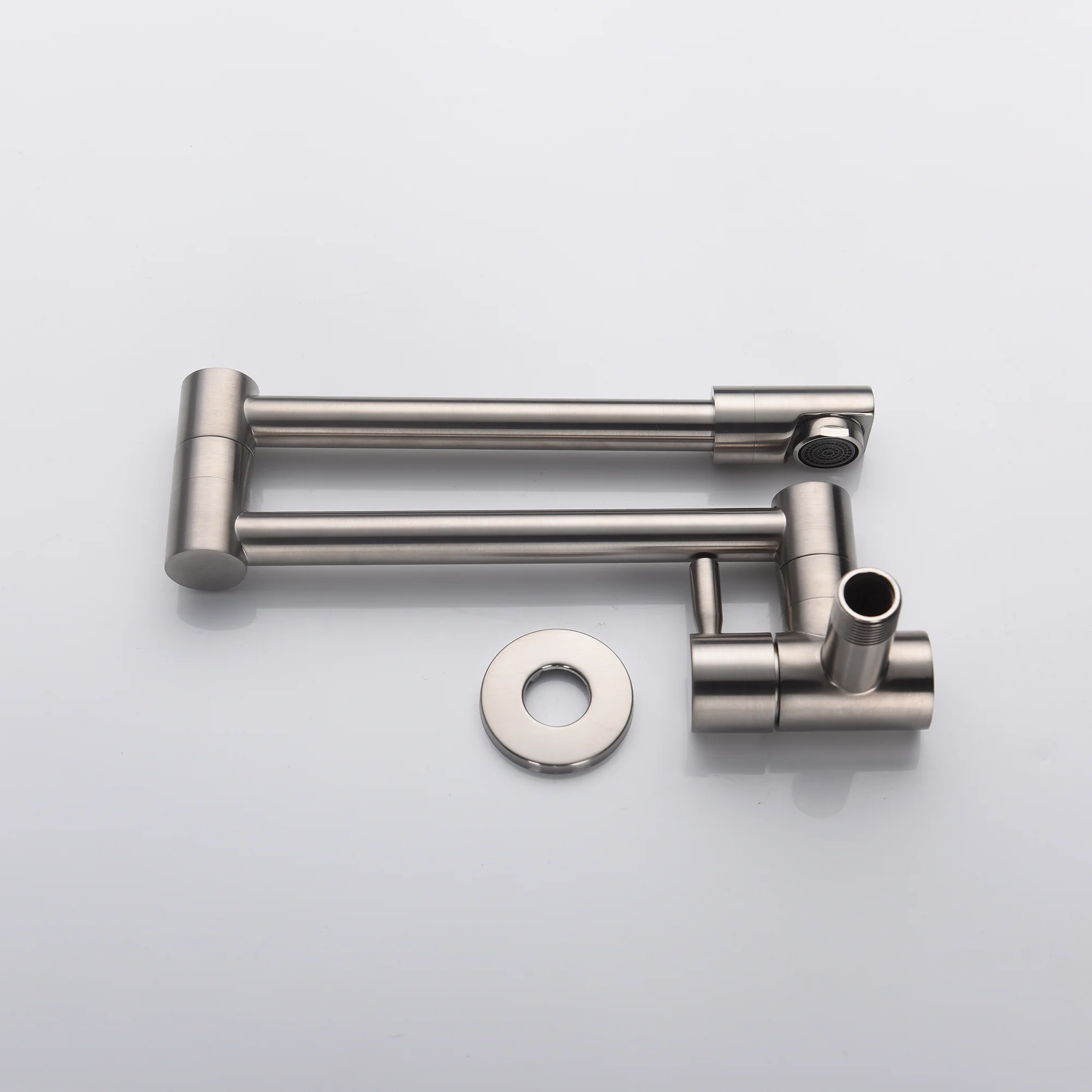 brushed nickel wall mount pot filler faucet solid brass folding kitchen faucet single hole two handls - Image 3