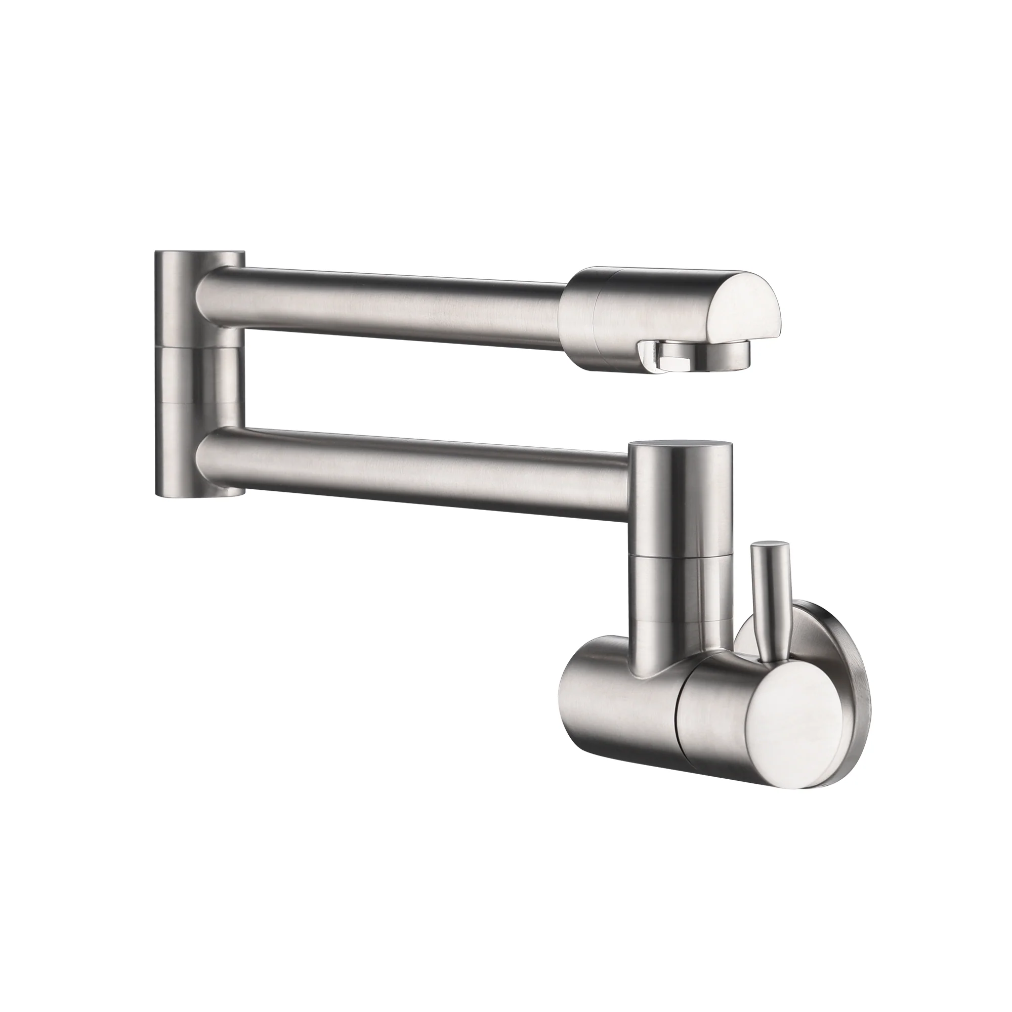 brushed nickel wall mount pot filler faucet solid brass folding kitchen faucet single hole two handls - Image 4