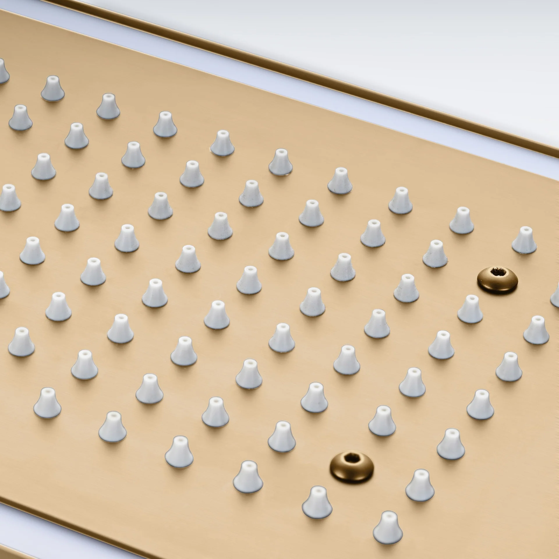 Champagne Bronze Flush Mount 32 x 8 inch Rainfall 64 LED Light Shower Head with 6-Way Thermostatic Faucet and High-Pressure Dual Regular Heads - Image 8