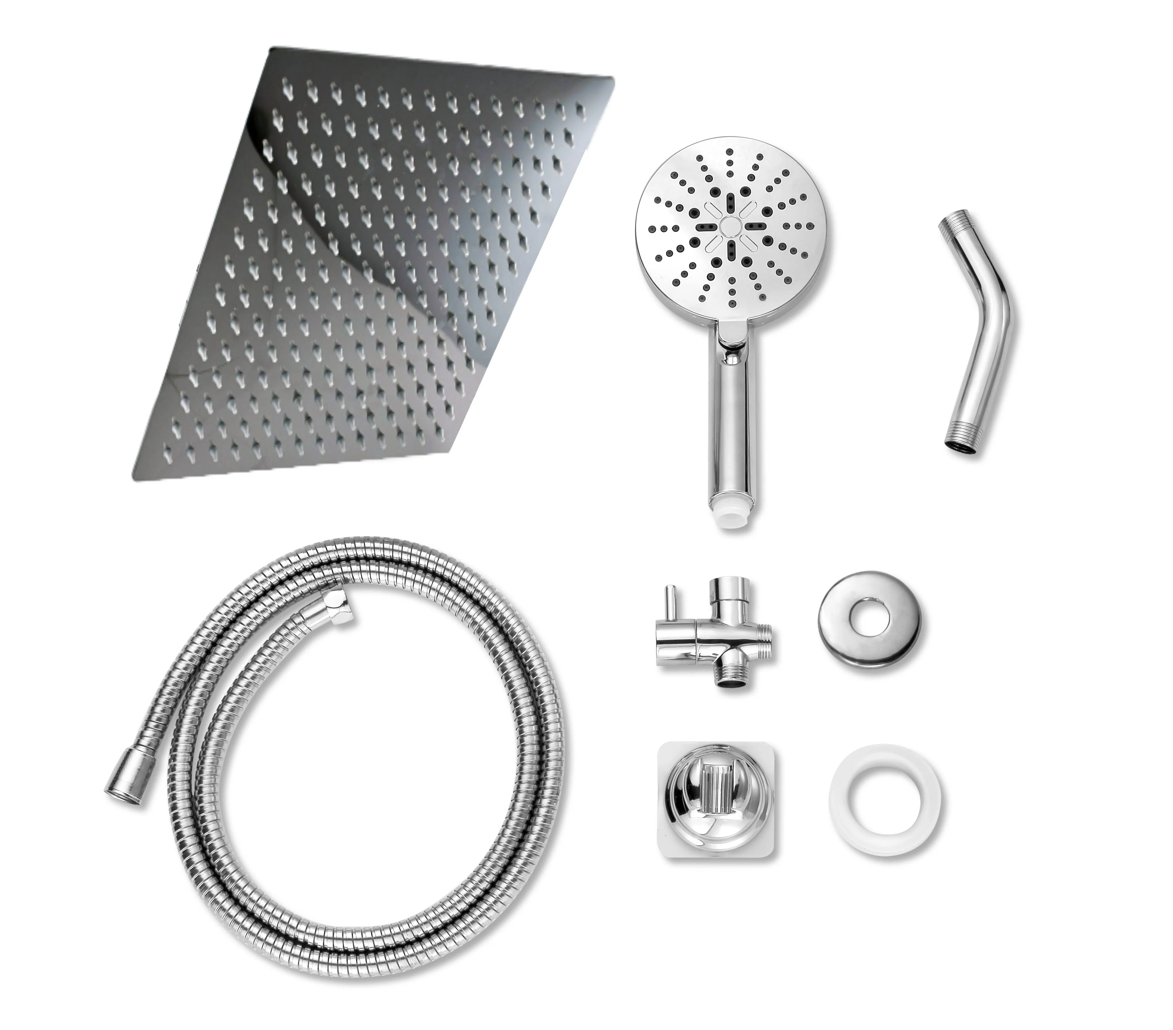 Chrome 3 LED colors shower head system single function rough in valve with shower sprayer - Image 3