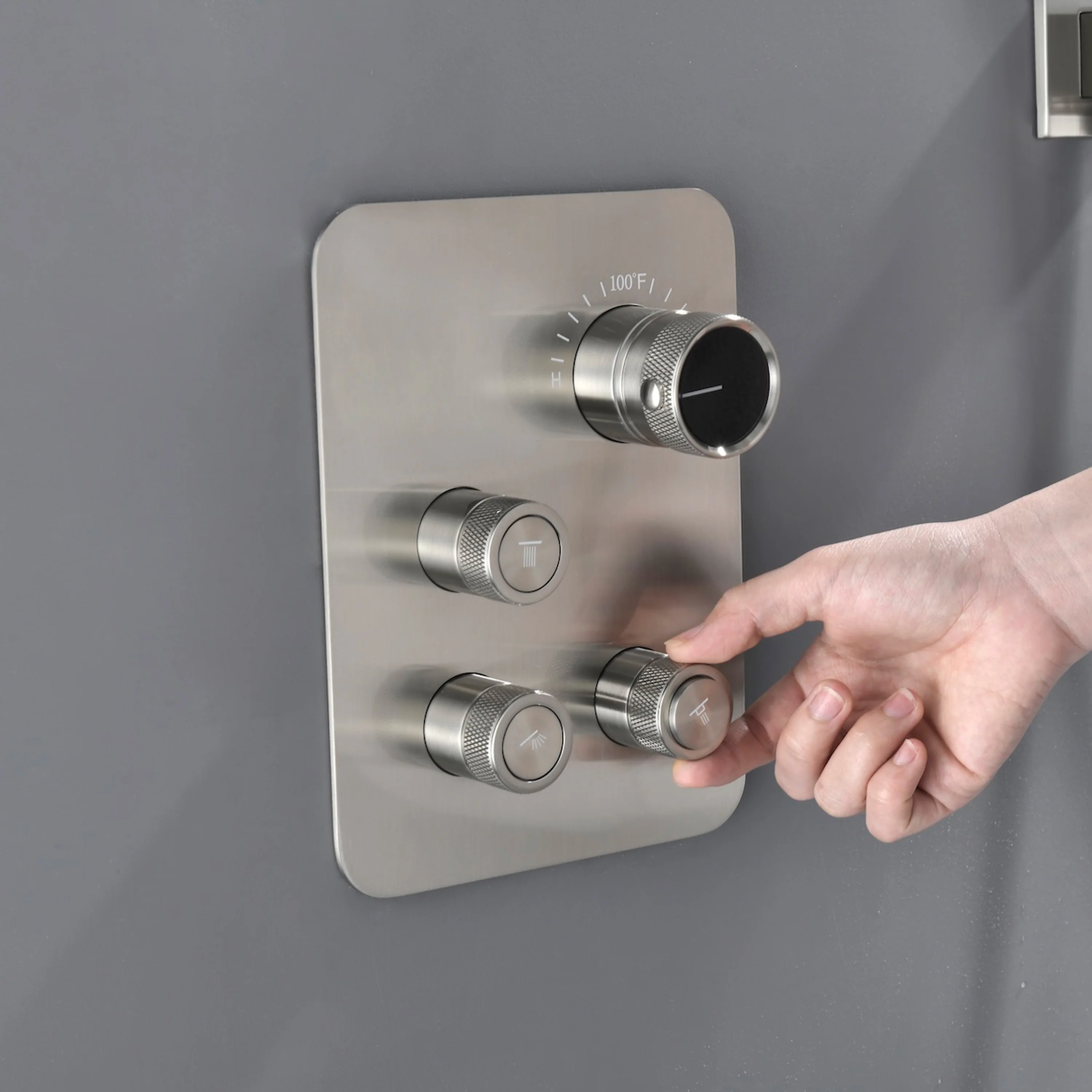 Chrome or rose gold or brushed nickel 3-Way Thermostatic valve with trim and each function work at the same time and seperately - Image 10