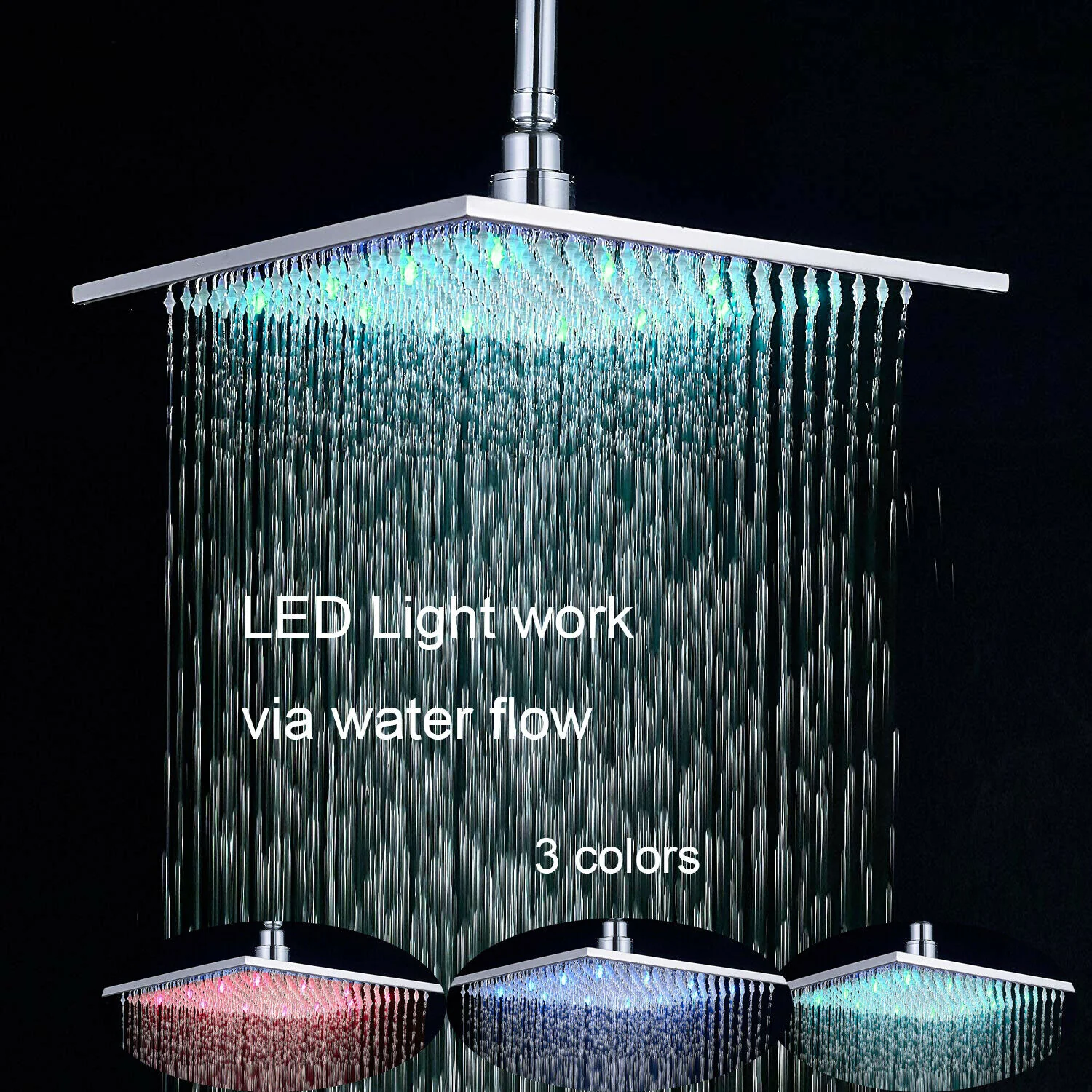 Chrome Bathroom 8 inch LED or 6 inch non LED regular head Shower Faucet Set With Single Handle Mixer Vavle - Image 3