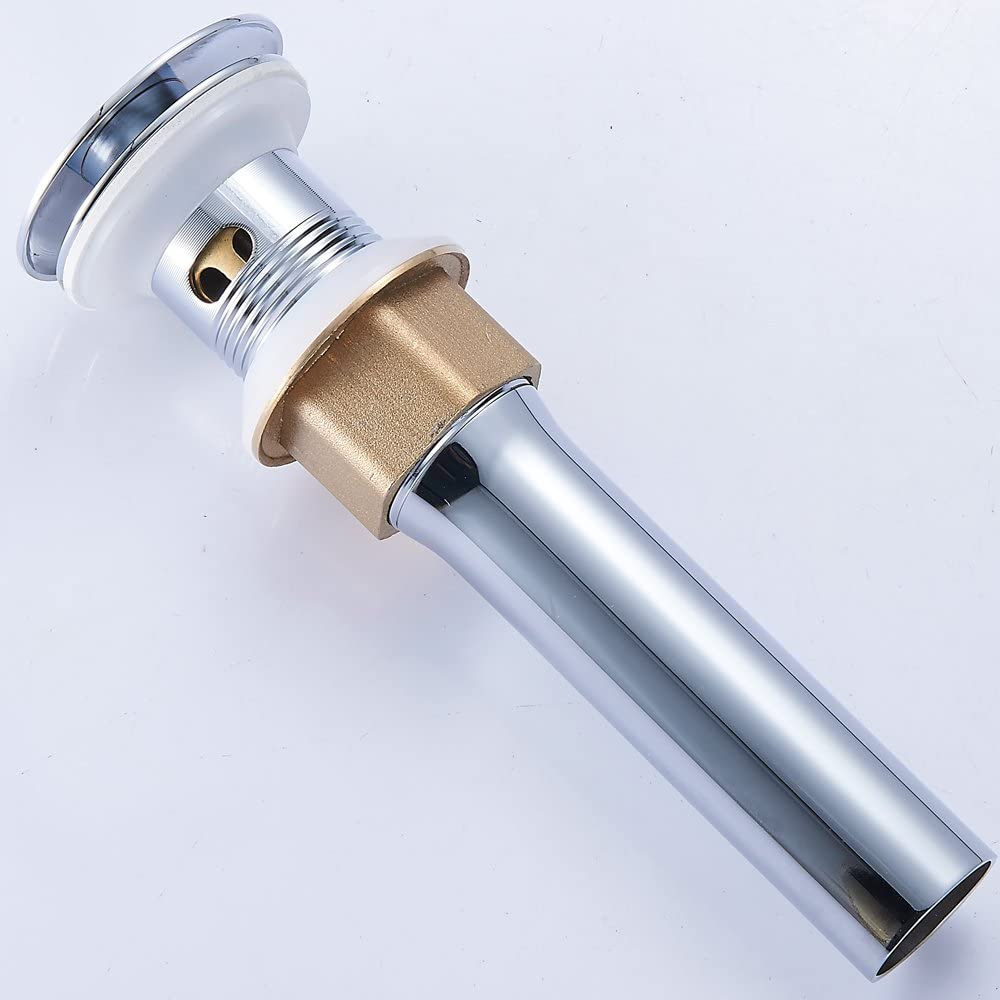 Chrome Bathroom Sink Faucet Single Handle Single Hole Lavatory Faucet with overflow pop up drain - Image 4