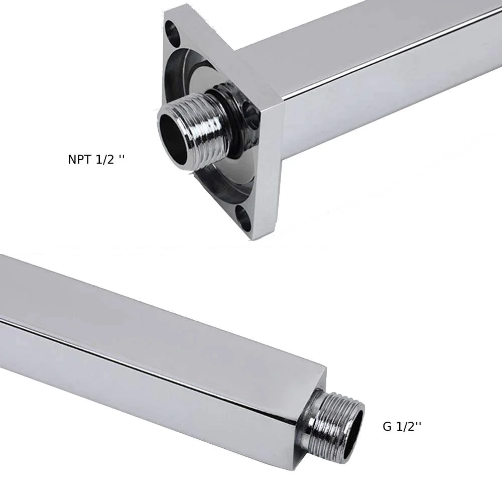 Chrome Ceiling mount 18 inch or 24 inch or 36 inch brass shower arm with flange - Image 2
