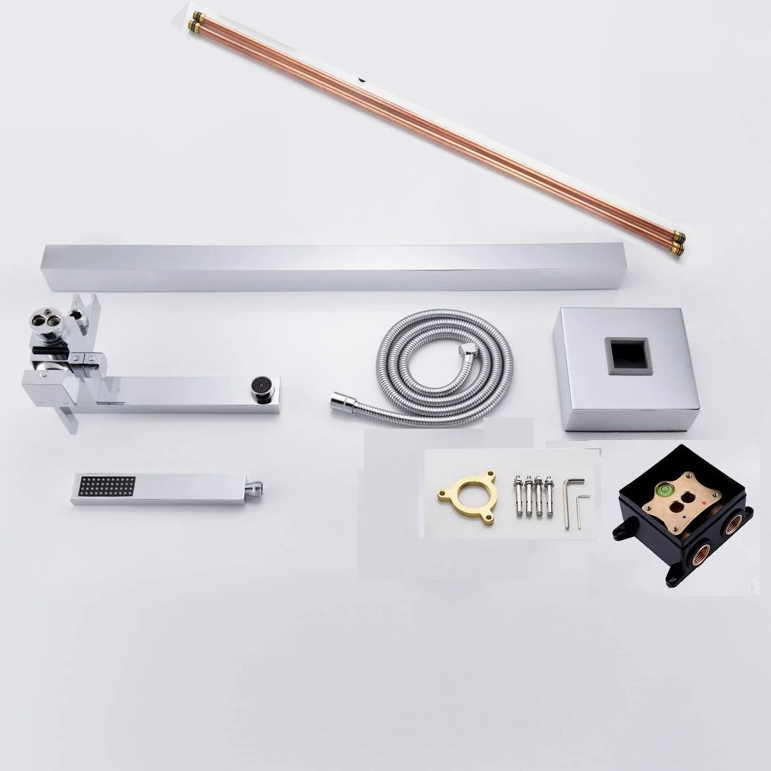 Chrome Floor Mount Bathtub Shower Faucet: Complete with Hand Shower, Tub Filler Mixer, and Free-Standing Design - Image 4
