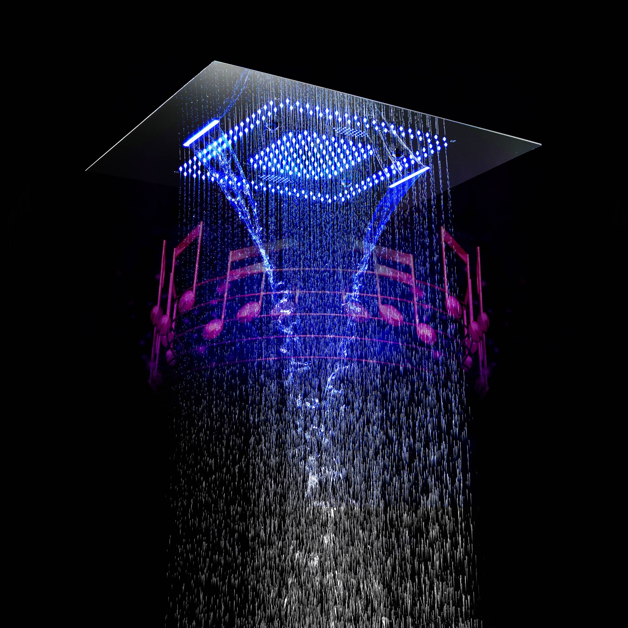 Chrome 31" Rainfall Waterfall Shower Head Faucet with Digital Display, Thermostatic System - Image 6