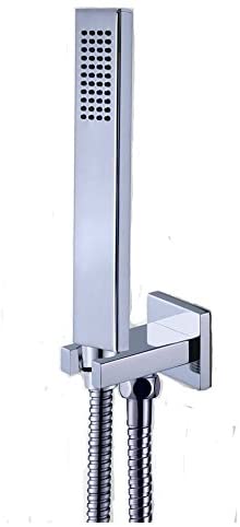 chrome handheld shower with shower holder and hose - Image 2