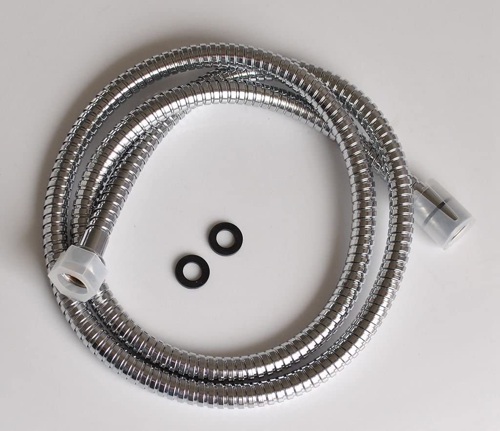 chrome handheld shower with shower holder and hose - Image 4