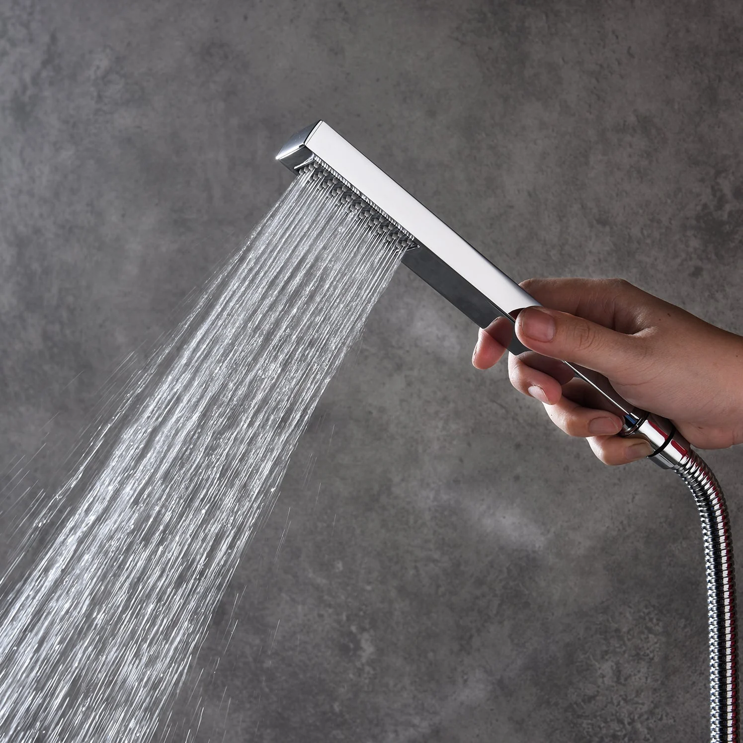 Chrome High Water Pressure 6'' Regular head Wall Mounted 3-Way thermostatic Shower Faucet System With tub Spout - Image 10