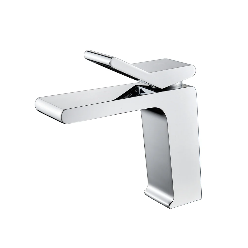 Chrome Single handle bathroom basin faucet with pop up overflow brass drain - Image 3