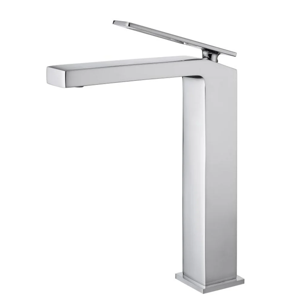 Chrome single handle bathroom basin faucet with pop up overflow brass drain - Image 4