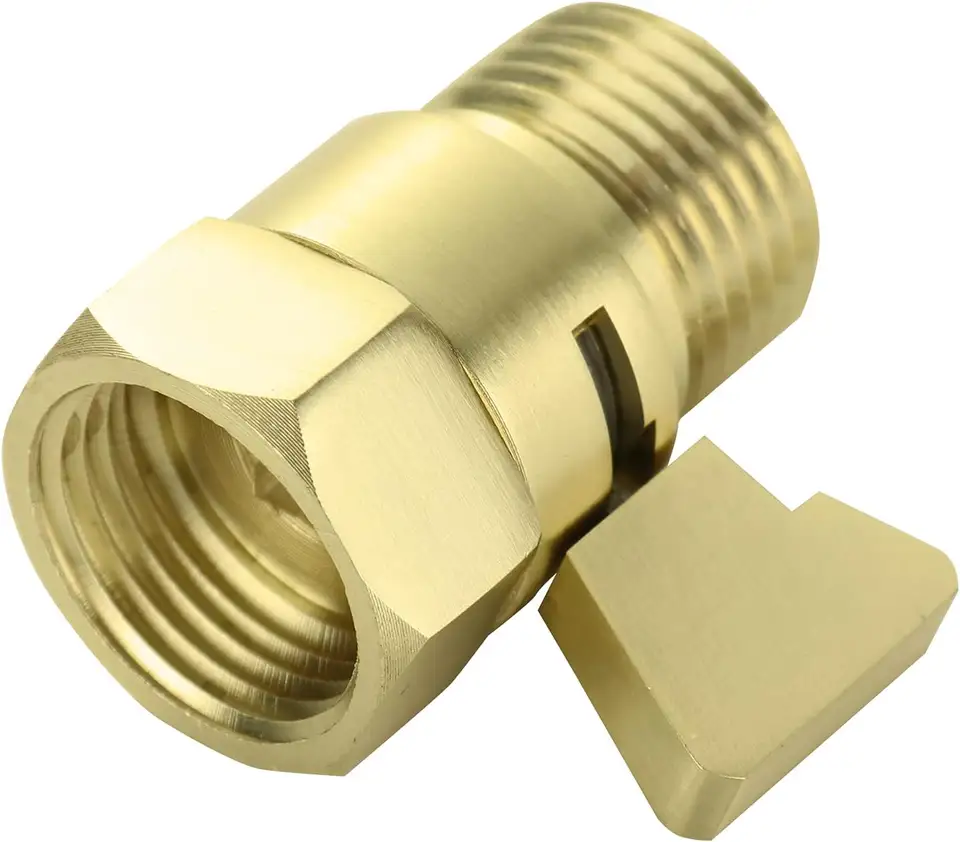 Water Flow Control Valve Brass G1/2 shower Flow Restrictor Adjustable Water Volume for HandHeld Shower Head Shut Off Valve - Image 7