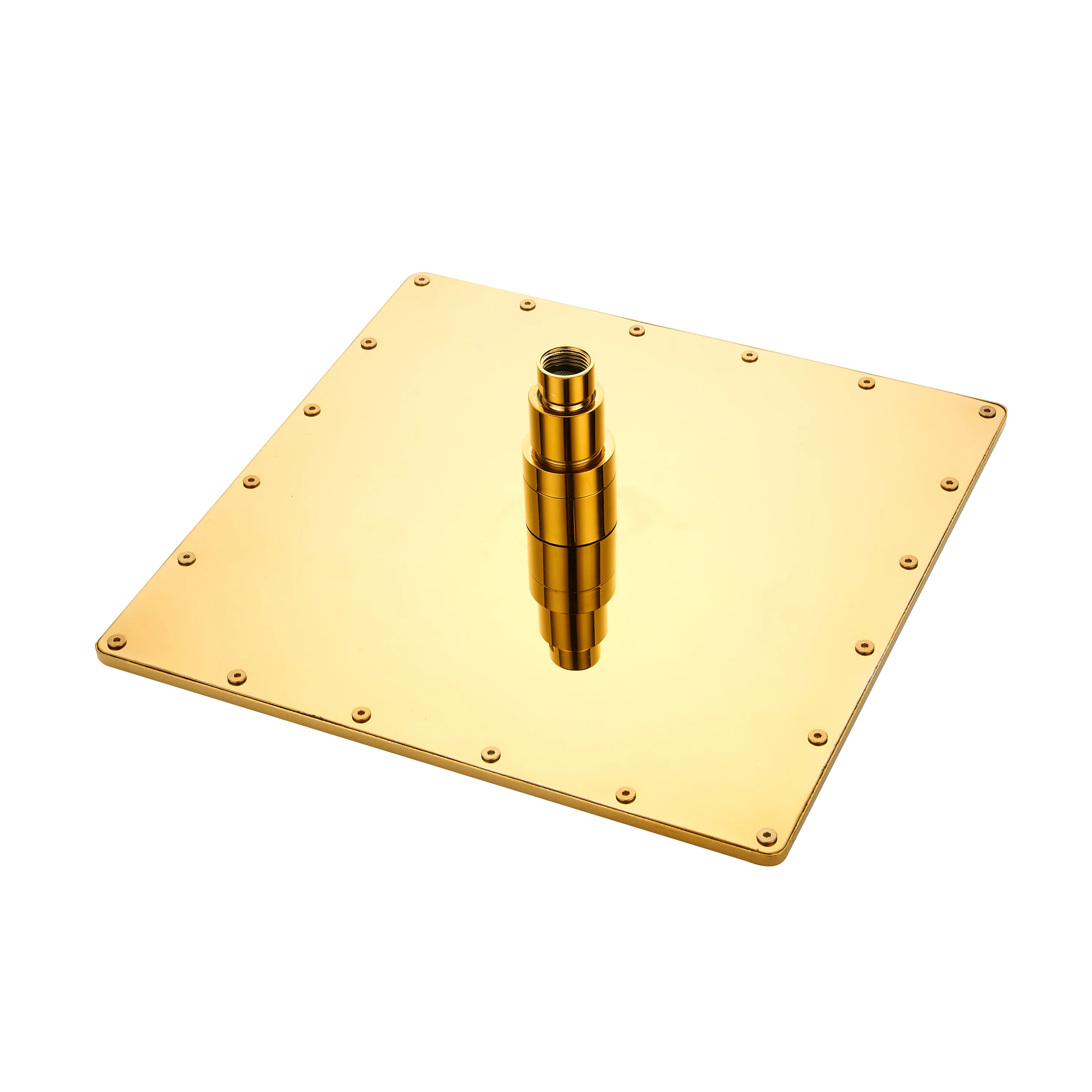 Polished Gold Wall-Mounted Shower Faucet Set with Rainfall Head - Available in 12 or 16-Inch with Optional LED Light - Image 6