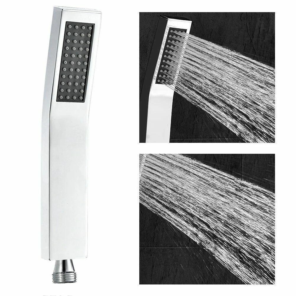 20'' or 24'' Ceiling-Mounted Chrome Rainfall Shower Faucet - Two-Way Functionality with Hand Shower & 3-Color LED System - Image 11