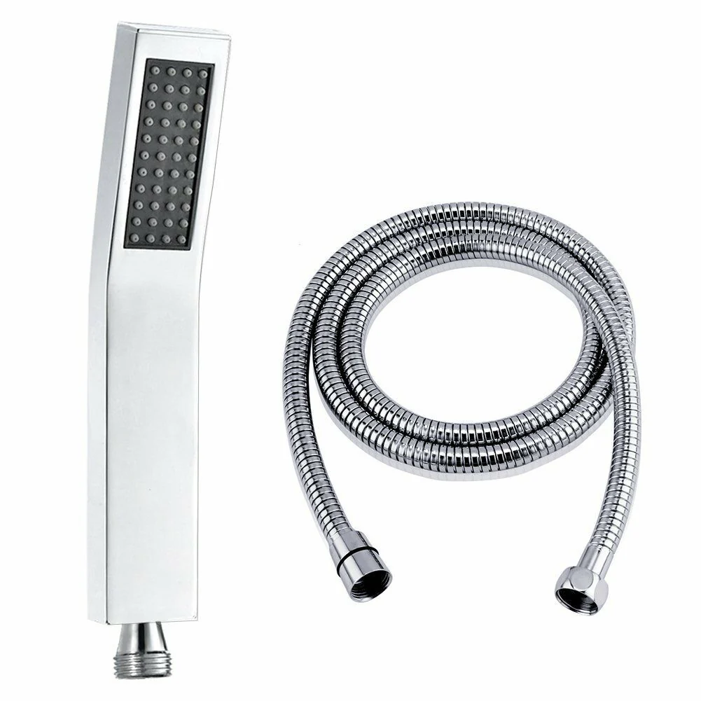 20'' or 24'' Ceiling-Mounted Chrome Rainfall Shower Faucet - Two-Way Functionality with Hand Shower & 3-Color LED System - Image 12