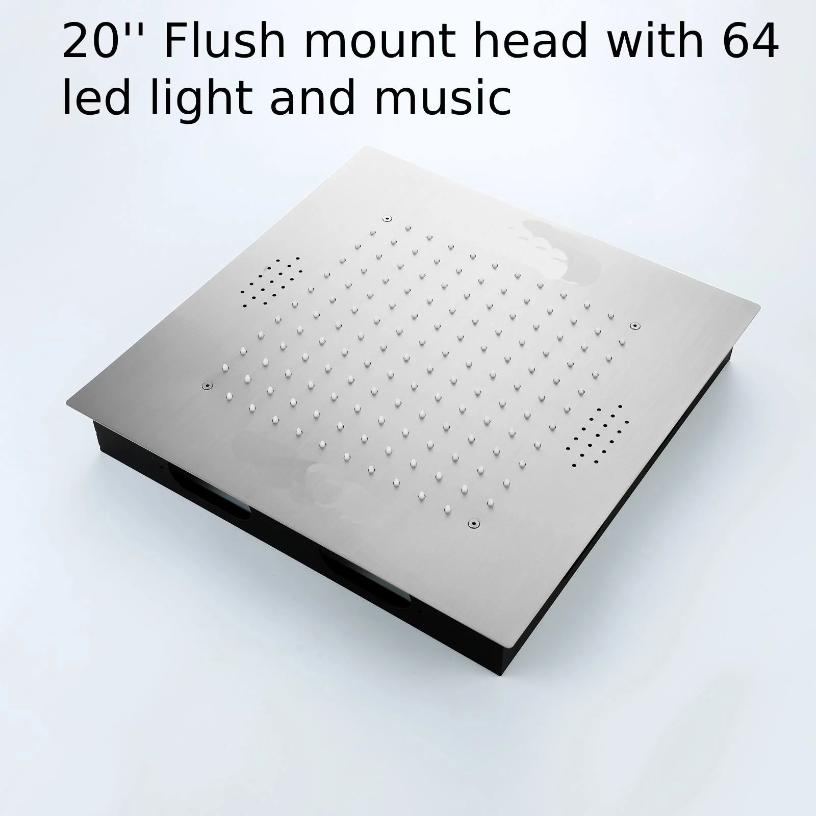 20" Brushed Nickel Ceiling/Flush Mount Shower System: 2-Way Function, LED Options - Image 9