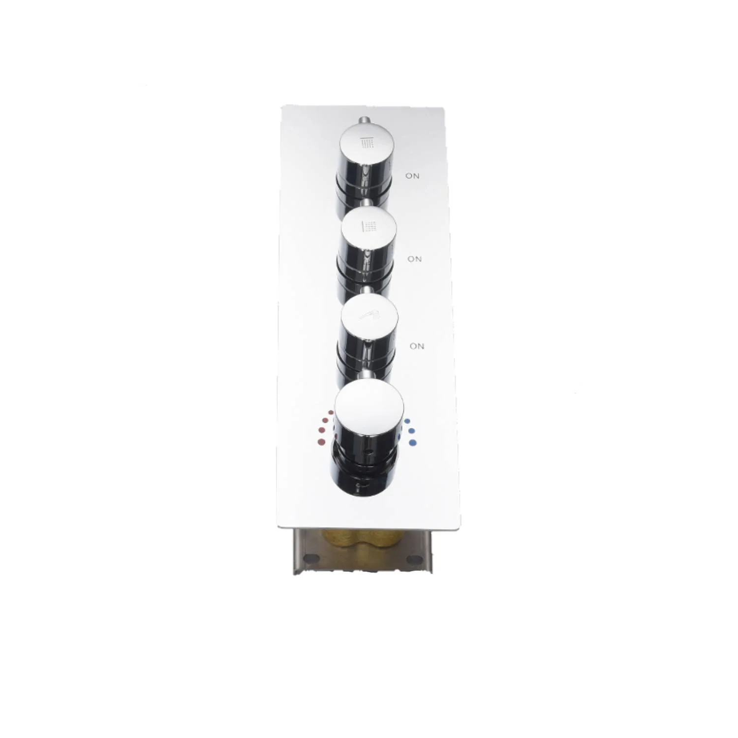 Chrome 20inch Or 24 inch rain head 3 way digital thermostatic shower faucet with 6 body jets and sliding bar - Image 7