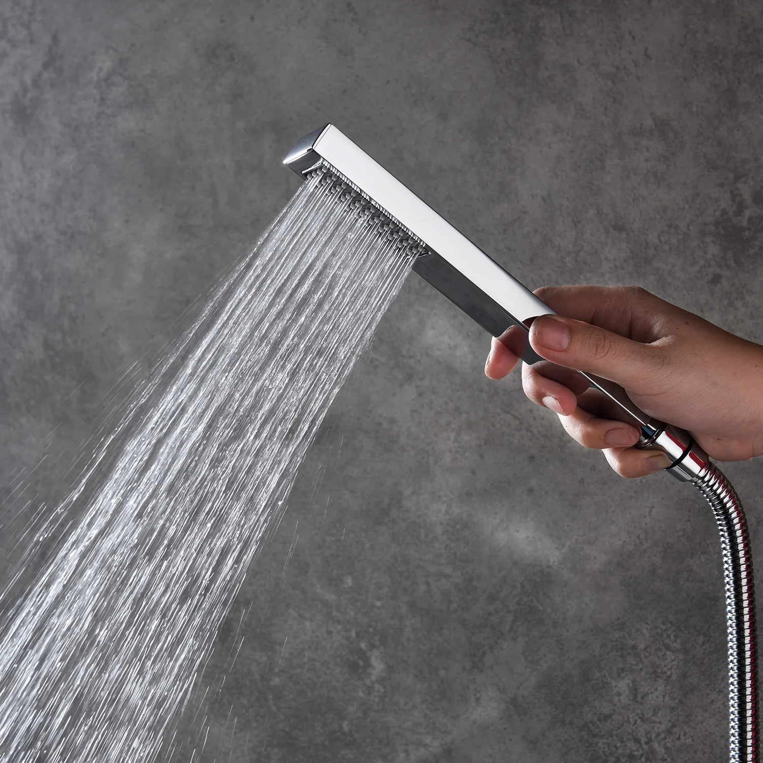 Chrome 20inch Or 24 inch rain head 3 way digital thermostatic shower faucet with 6 body jets and sliding bar - Image 9