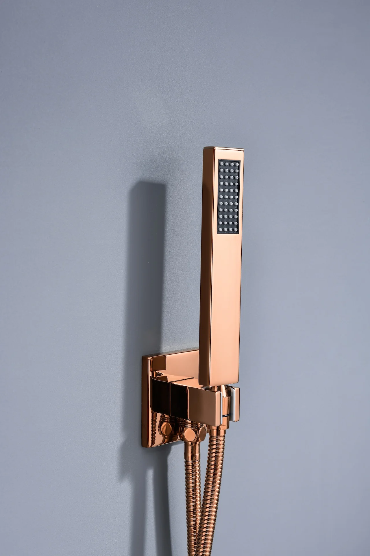 High Water Pressure 6-Inch Regular Head Rose Gold Wall Mounted Two-Way Pressure Balance Shower System with Rough-in Valve Body and Trim, Including Handle Shower - Image 6