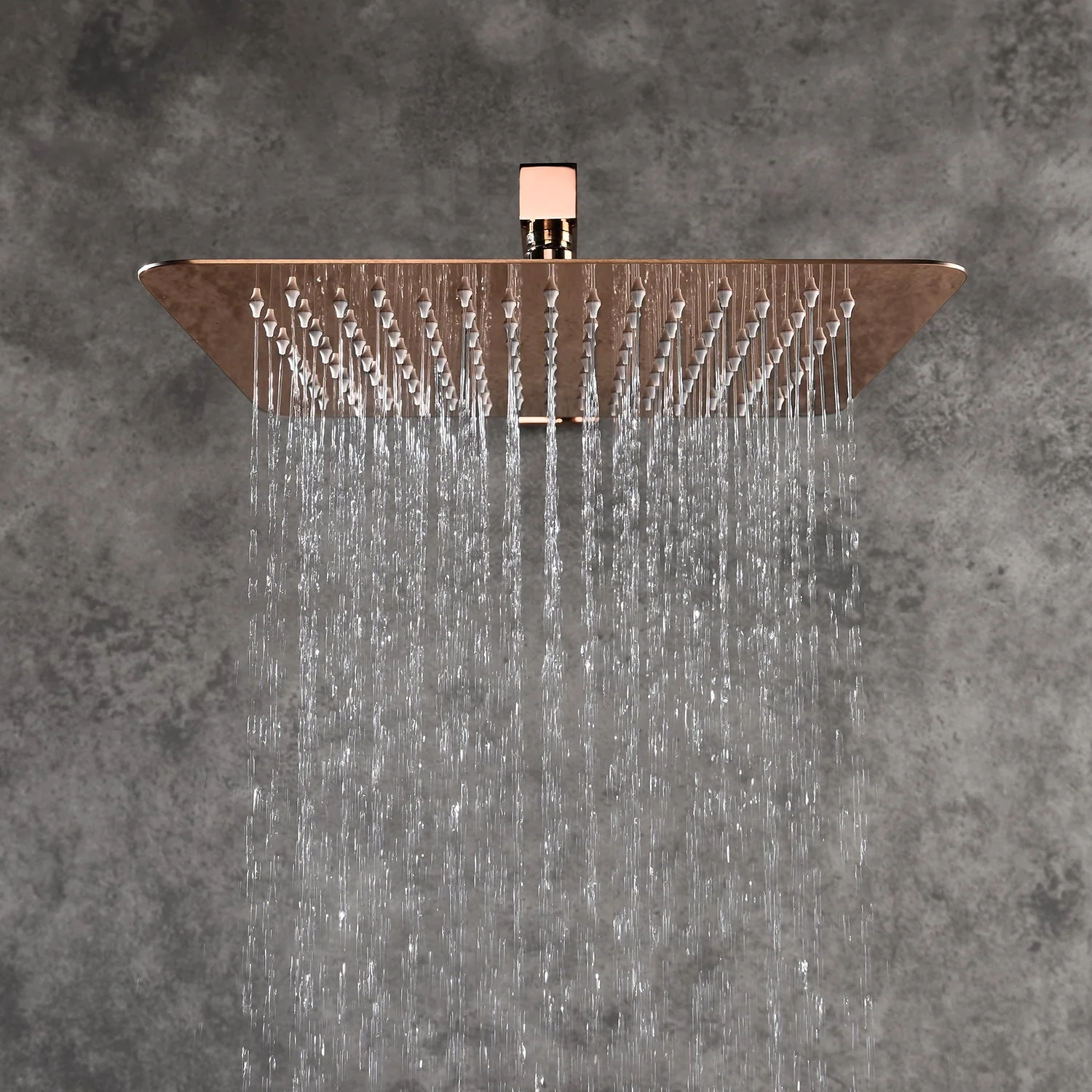 12-Inch Rose Gold Wall Mounted Two-Way Pressure Balance Shower System with Waterfall Tub Spout - Image 3