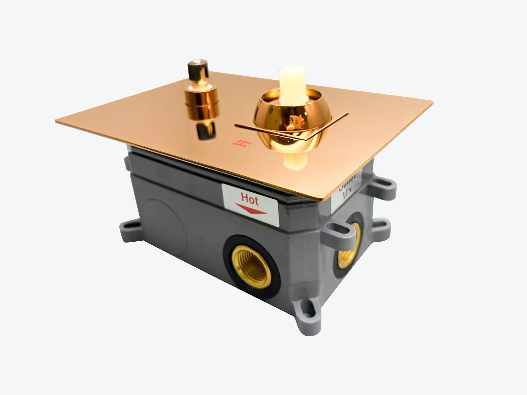 12-Inch Rose Gold Wall Mounted Two-Way Pressure Balance Shower System with Waterfall Tub Spout - Image 5