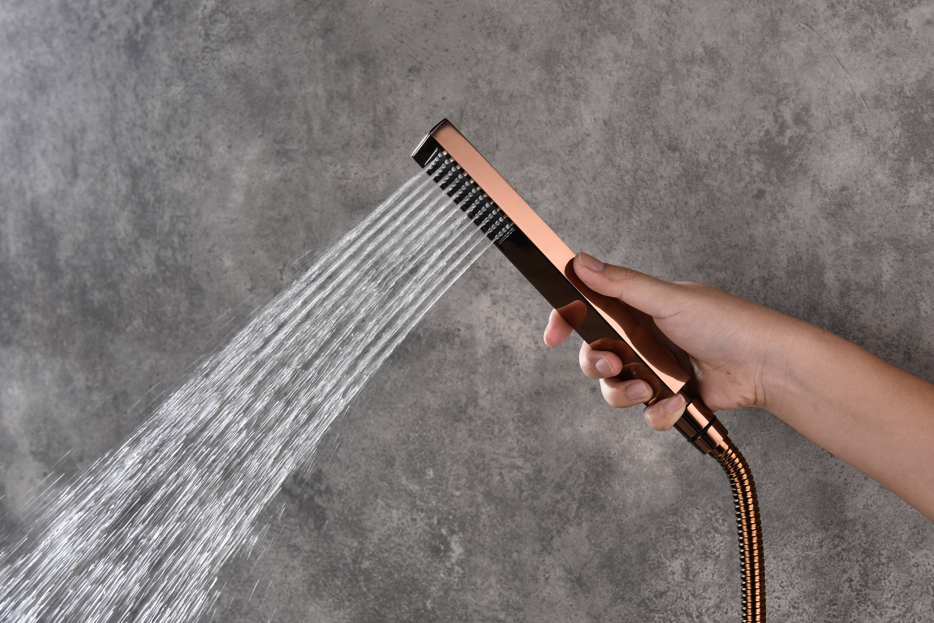 Luxurious Rose Gold 3-Way Thermostatic Shower System | 6-Inch Regular High-Pressure Shower Head | 12-Inch Ceiling Mount Rainfall Shower Head - Image 5