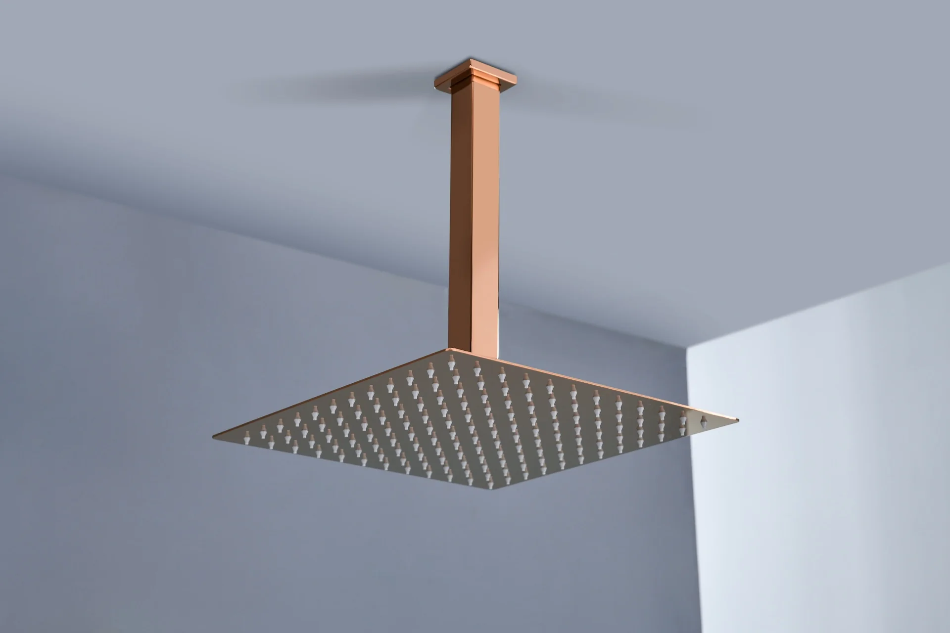 Luxurious Rose Gold 3-Way Thermostatic Shower System | 6-Inch Regular High-Pressure Shower Head | 12-Inch Ceiling Mount Rainfall Shower Head - Image 9