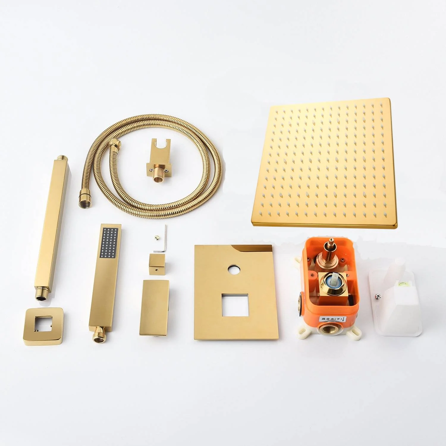 12 Inch or 16 Inch LED Color Changing Ceiling Mounted 2 Way Polished Gold Shower System - Includes Rough-in Valve Body and Trim - Image 8