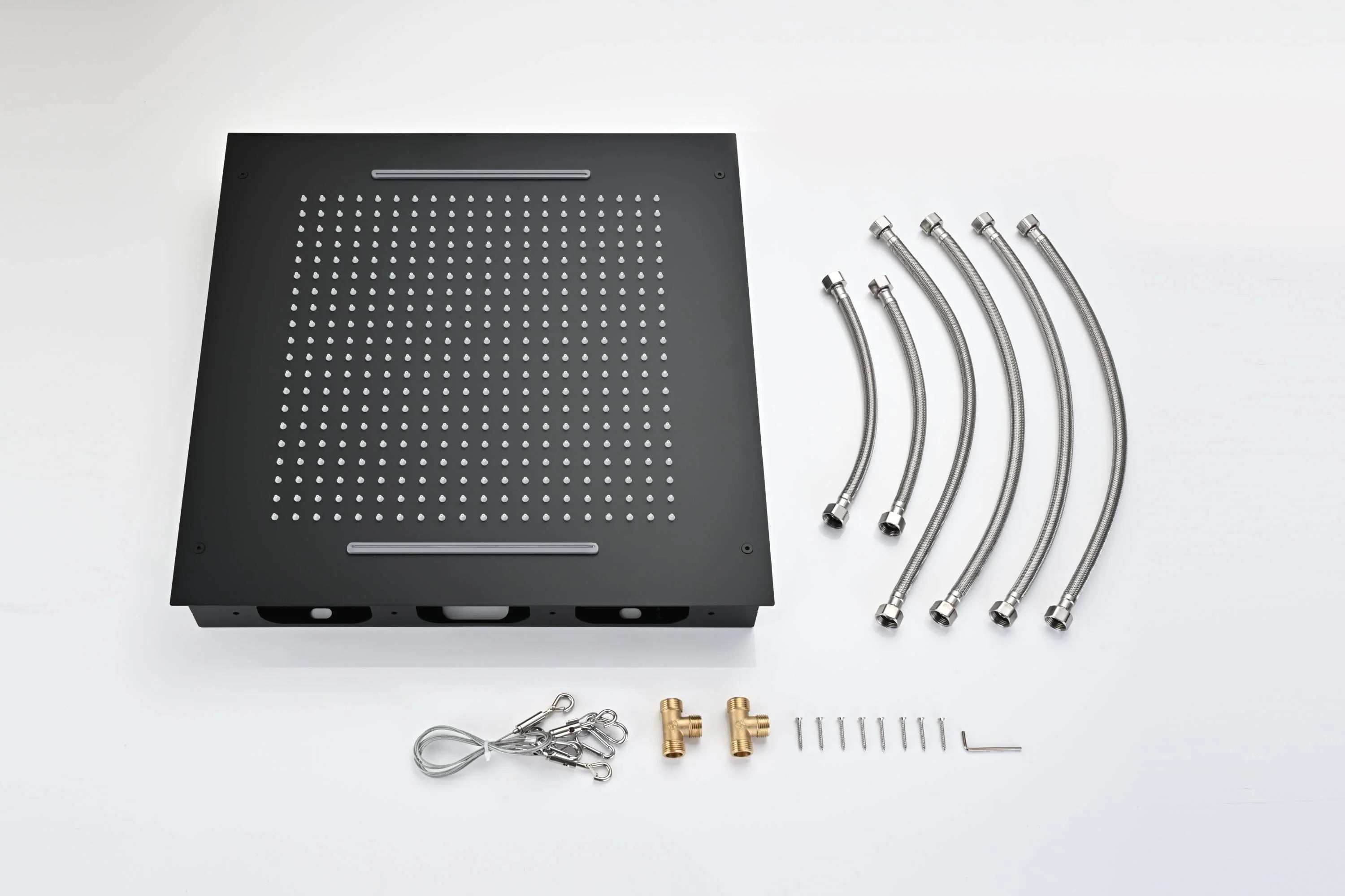 20" Flush Mount Rainfall Waterfall Shower Head with 3-Way Digital Thermostatic Faucet - Image 14