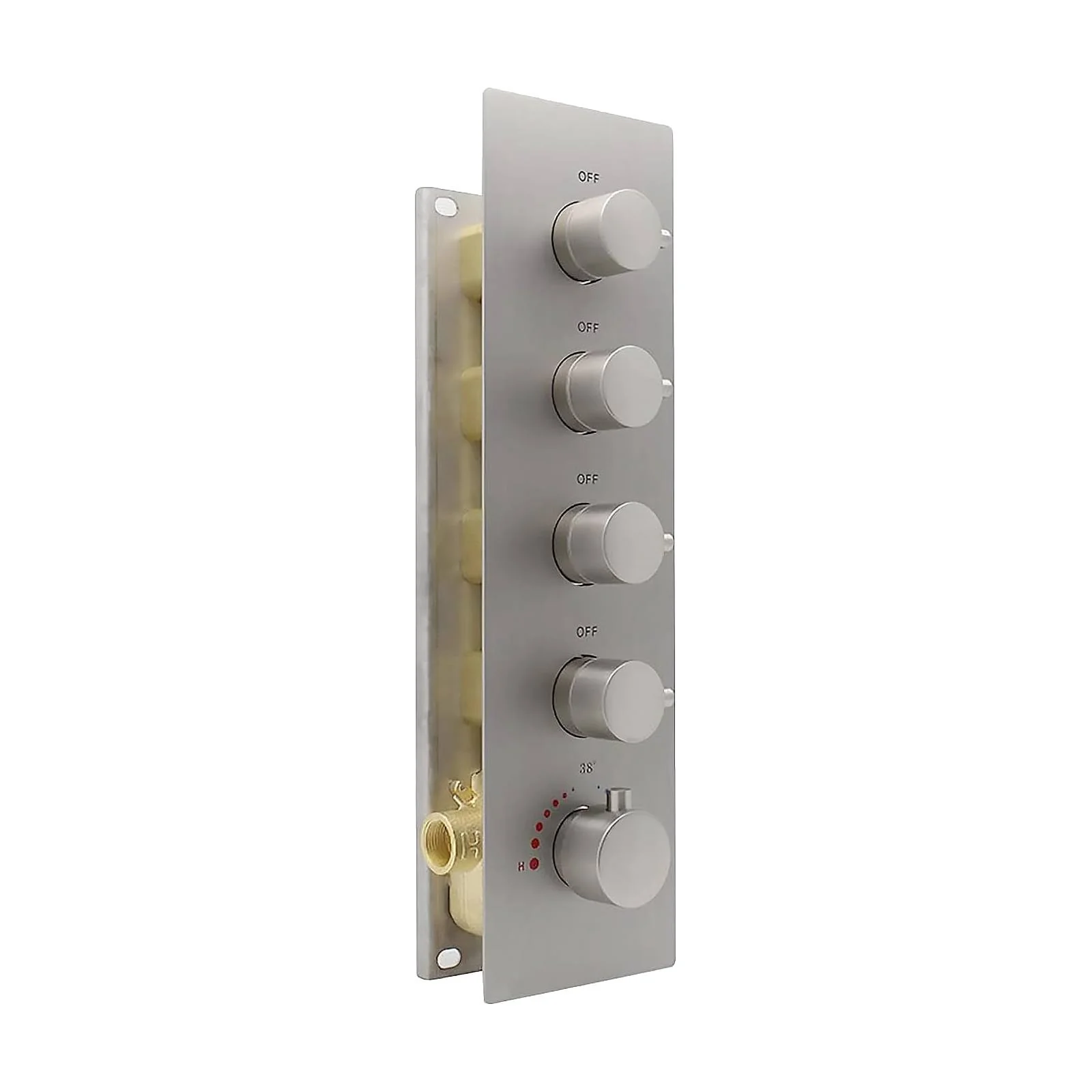 4 way thermostatic rough in valve with trim,5 finishing colors available