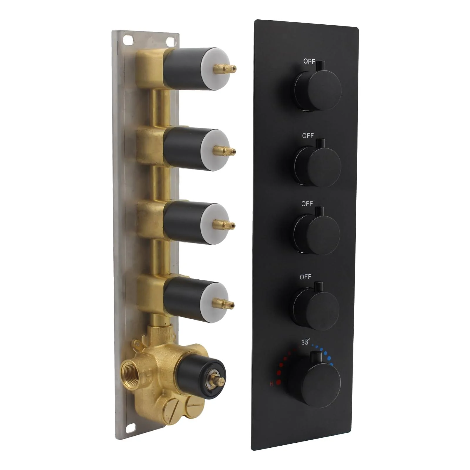 4 way thermostatic rough in valve with trim,5 finishing colors available - Image 6