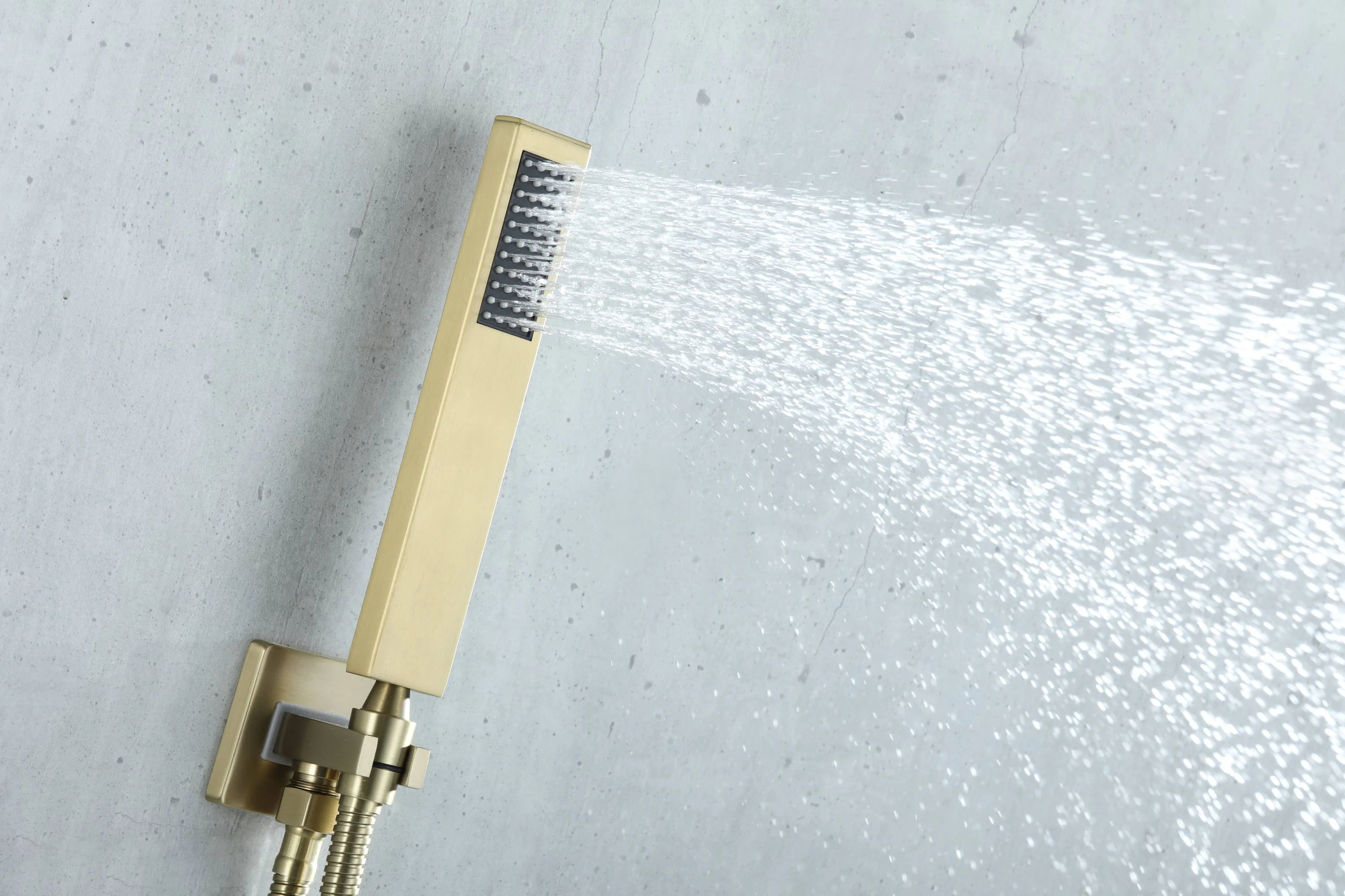 20 inch ceiling or flush mount Brushed gold 3 way thermostatic shower faucet with Body sprayers and handle sprayer - Image 13