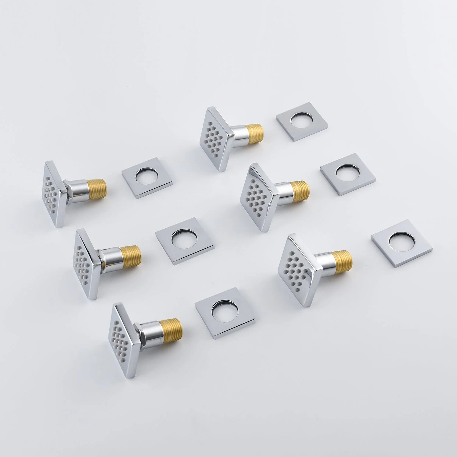 20-Inch Ceiling-Mounted Chrome Thermostatic 6-Way Shower System: Rainfall, Waterfall, Body Jets, Dual Regular Heads, and Handheld Wand - Image 4