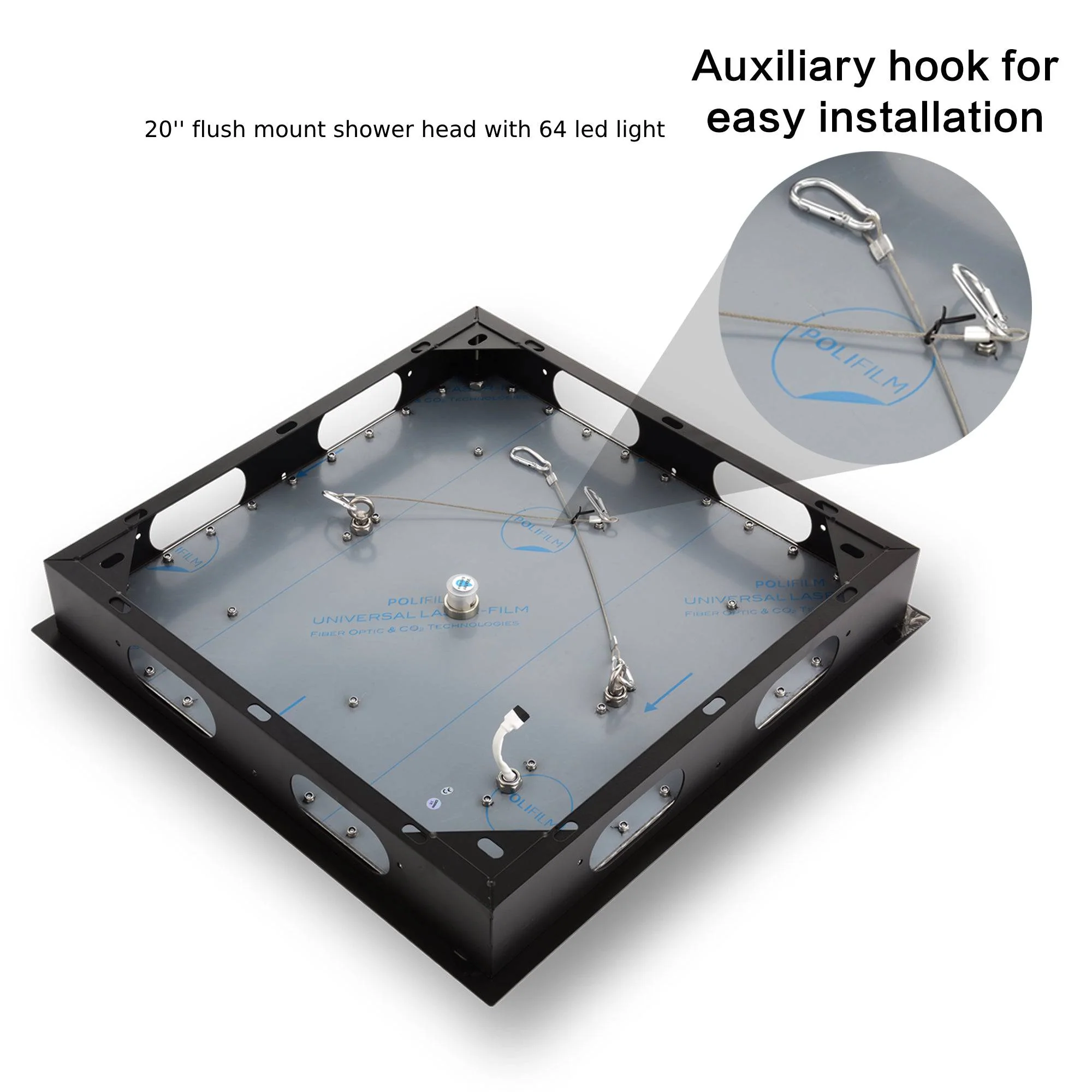 Matte Black 20" or 24" Ceiling-Mounted 3-Way Thermostatic Shower Faucet - Image 10