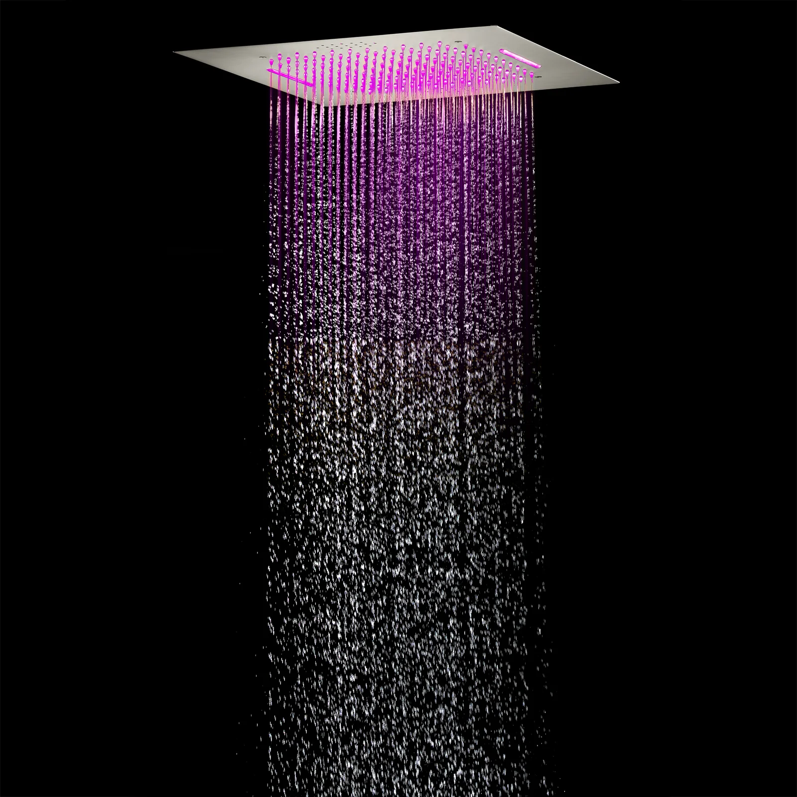 20-Inch Brushed Nickel Flush Mount 4 Way thermostatic Shower System with 64 LED Lights, Bluetooth Music, and Thermostatic Valve with Optional Digital Display - Image 10
