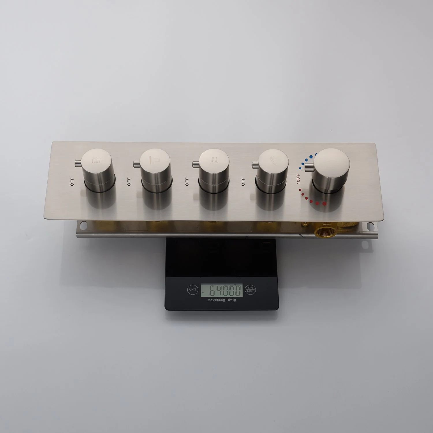 20inch Brushed nickel ceiling mount rainfall waterfall shower systems 4 way thermostatic valve with 3 flushed body jets - Image 3
