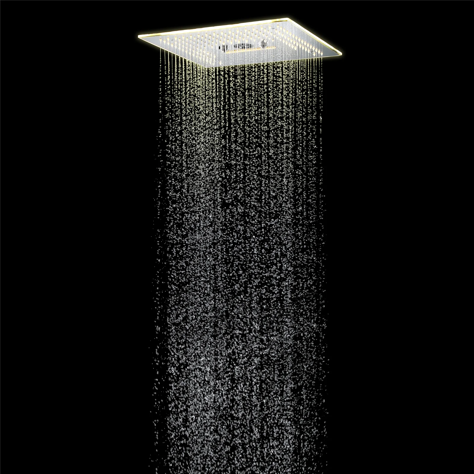 16-Inch Brushed Nickel Flush Mount Rainfall-Waterfall-Mist Hydro-Water Massage, 5-Way Digital Thermostatic Shower System with 64 LED Lights and Bluetooth Music Integration - Image 11